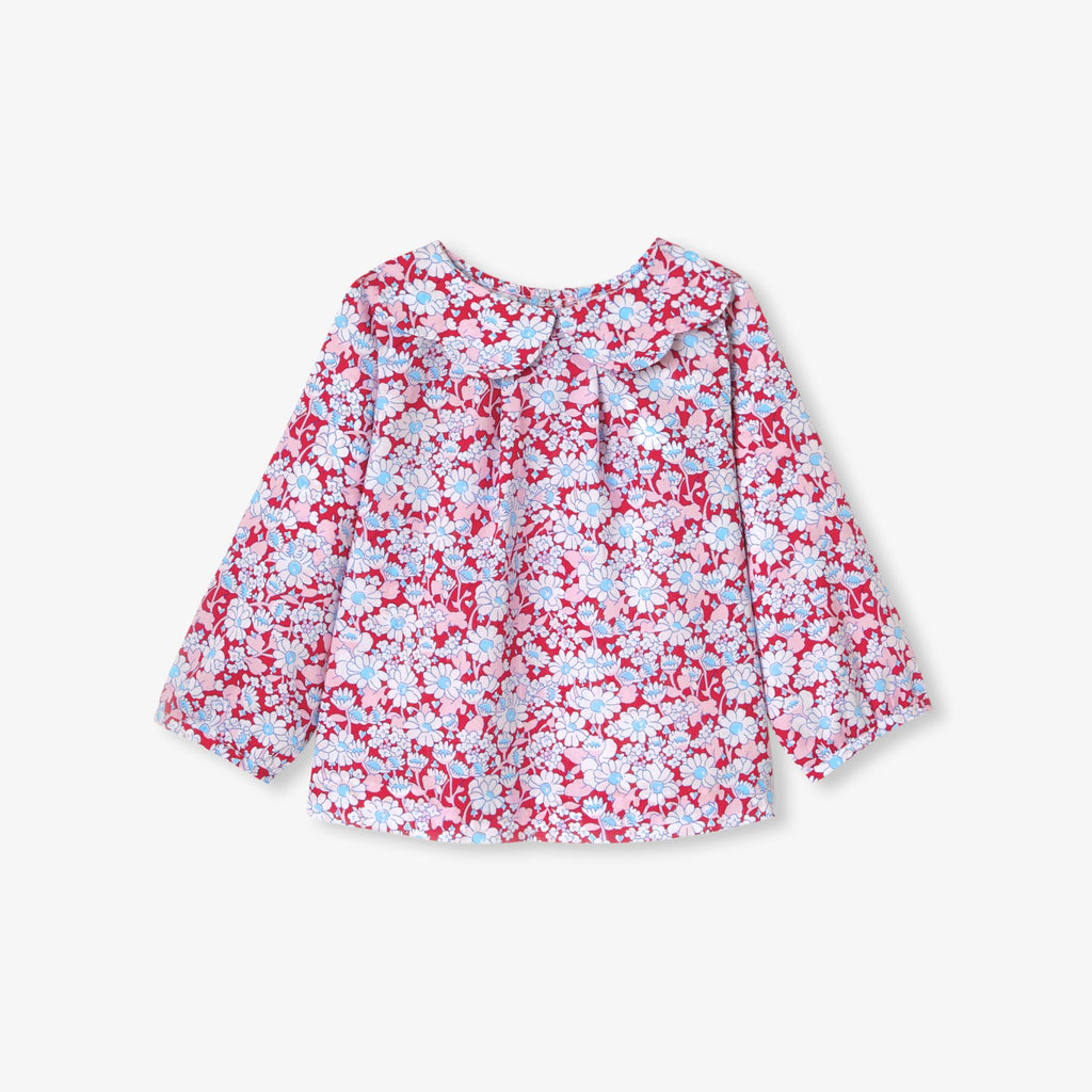 Blouse in Liberty Fabric Baby Girl - Red/Multicolour