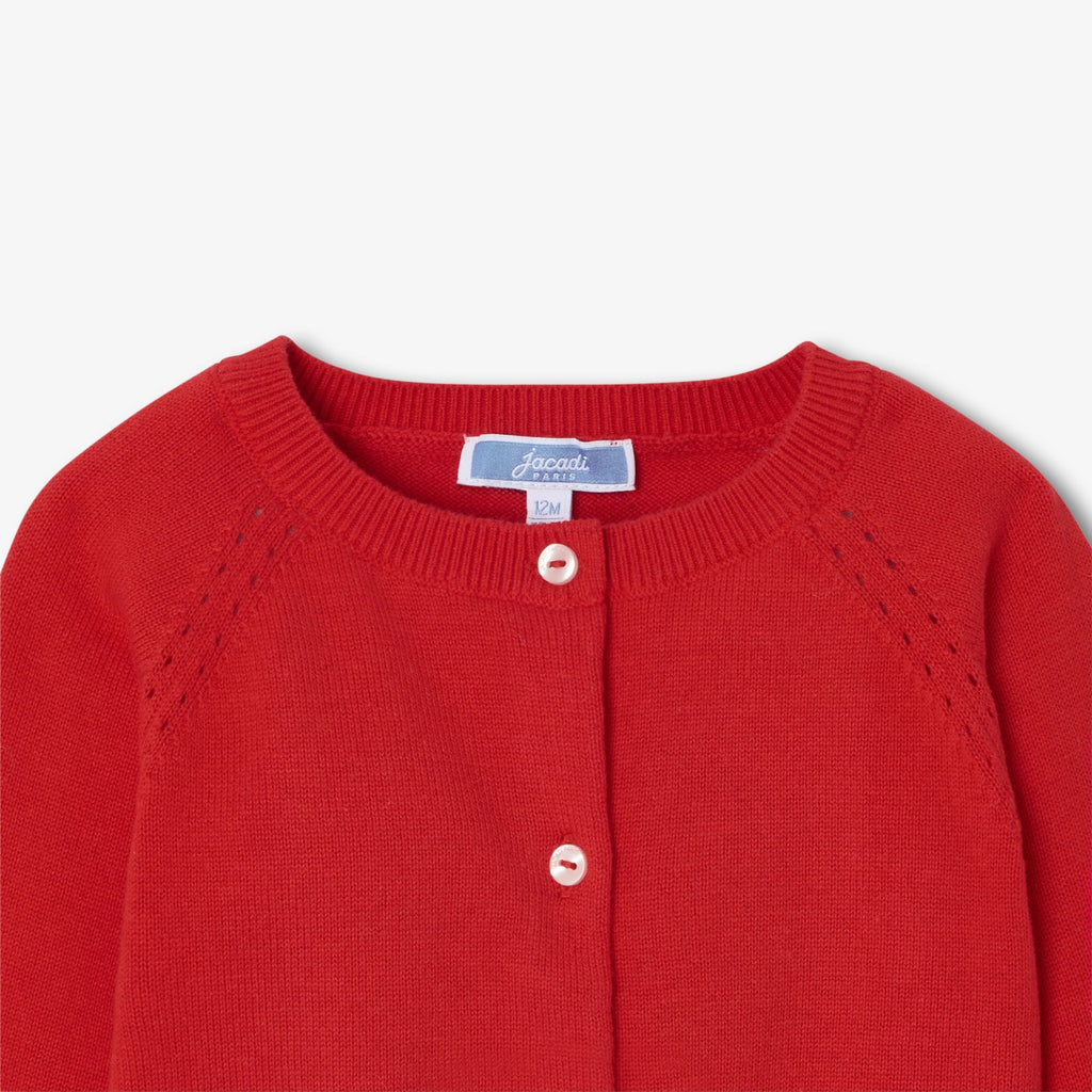 Baby girl cotton cardigan - Jacadi Red