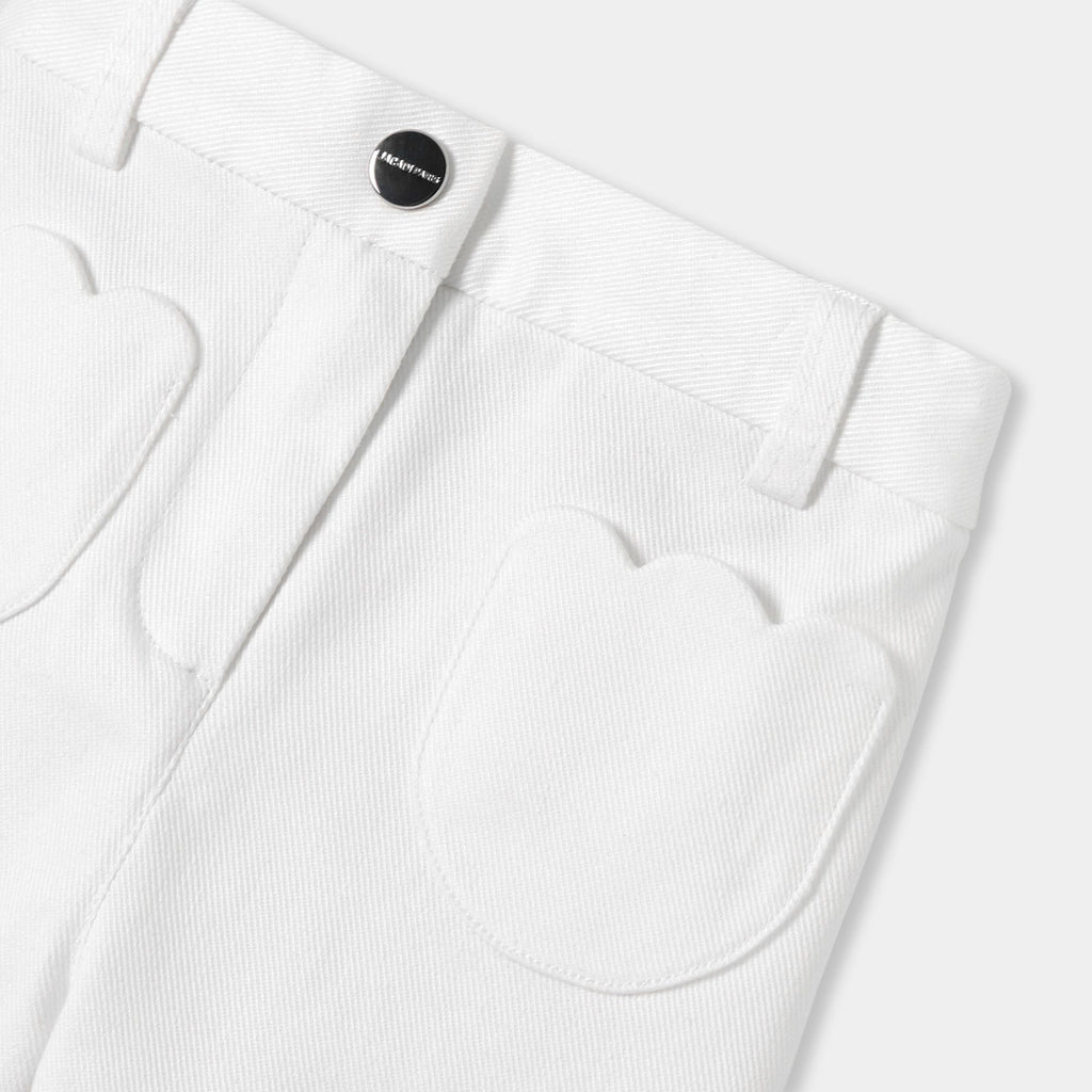 Baby girl cotton twill trousers - White