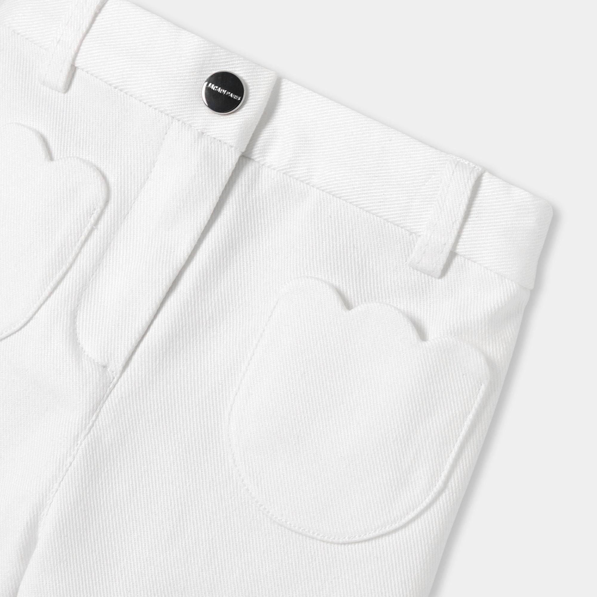 Baby girl cotton twill trousers - White