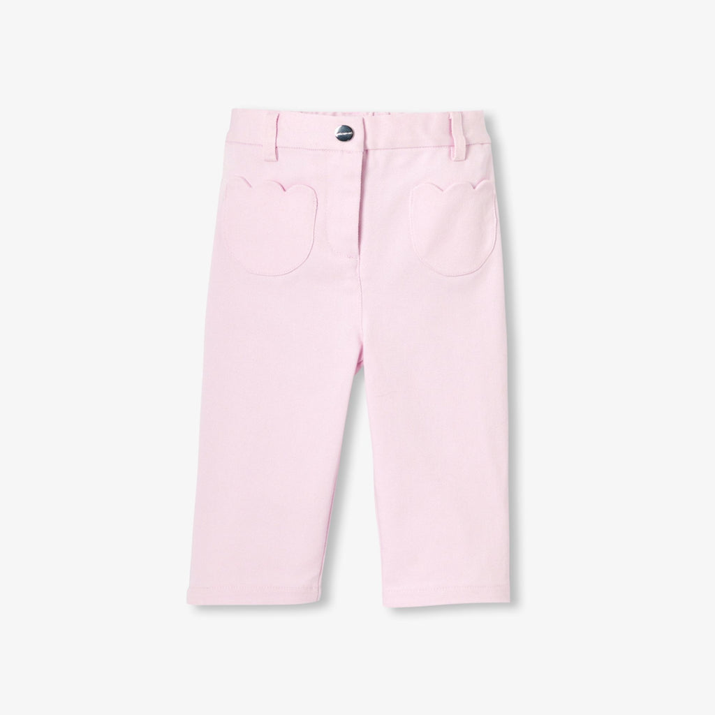 Baby girl cotton twill trousers - Pale Pink Jacadi