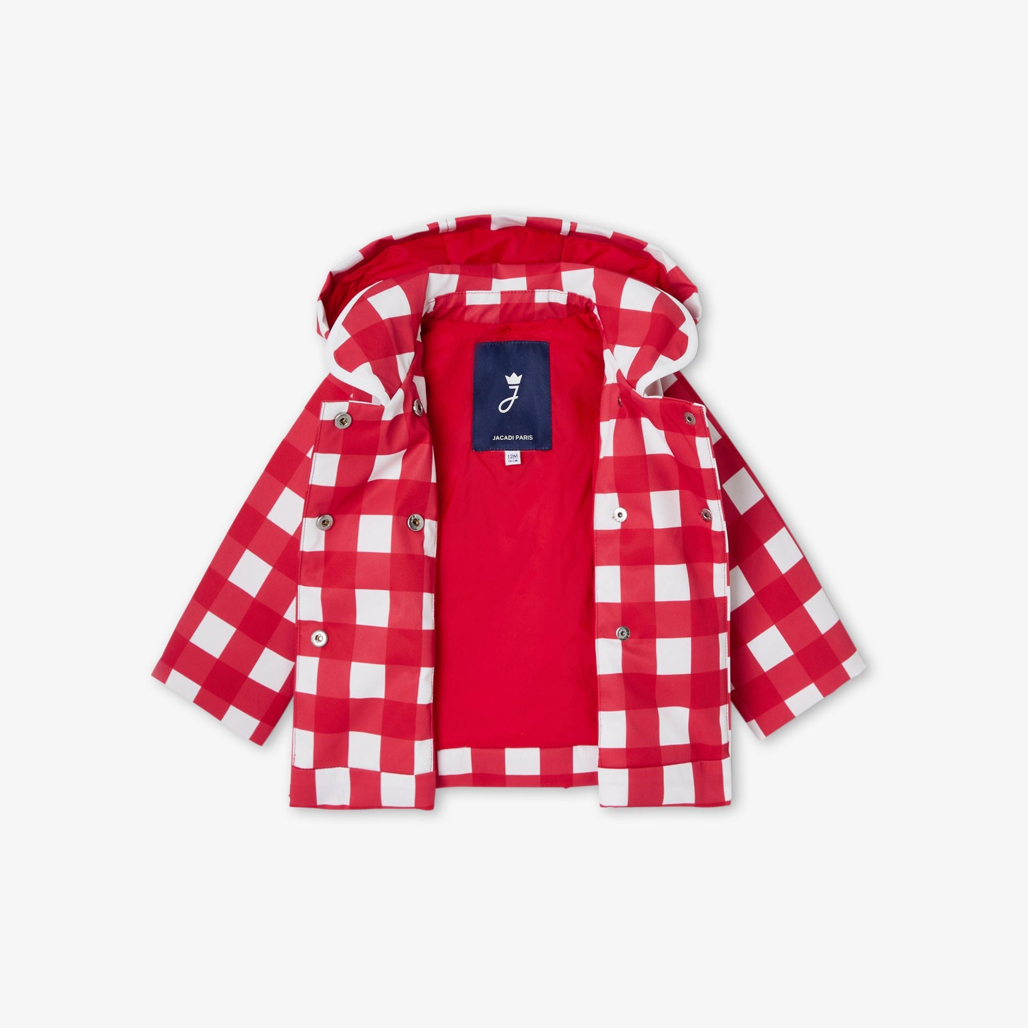 Soprdress a Quadrettini Baby Girl - White/Red