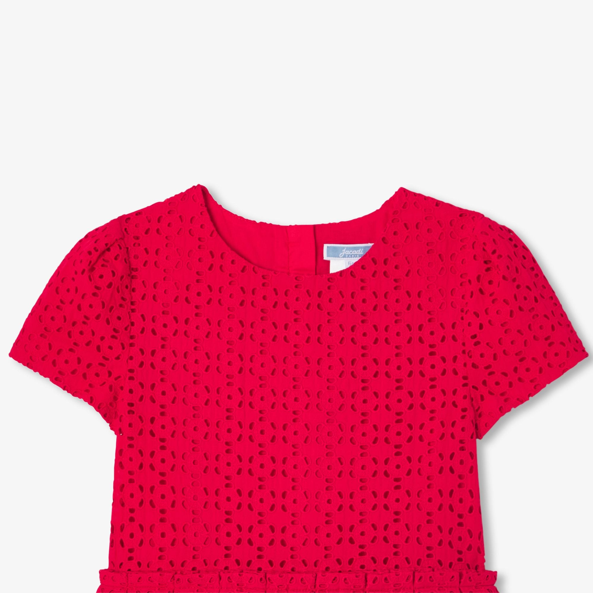 Dress With Broderie Anglaise Girl - Rosso Jacadi