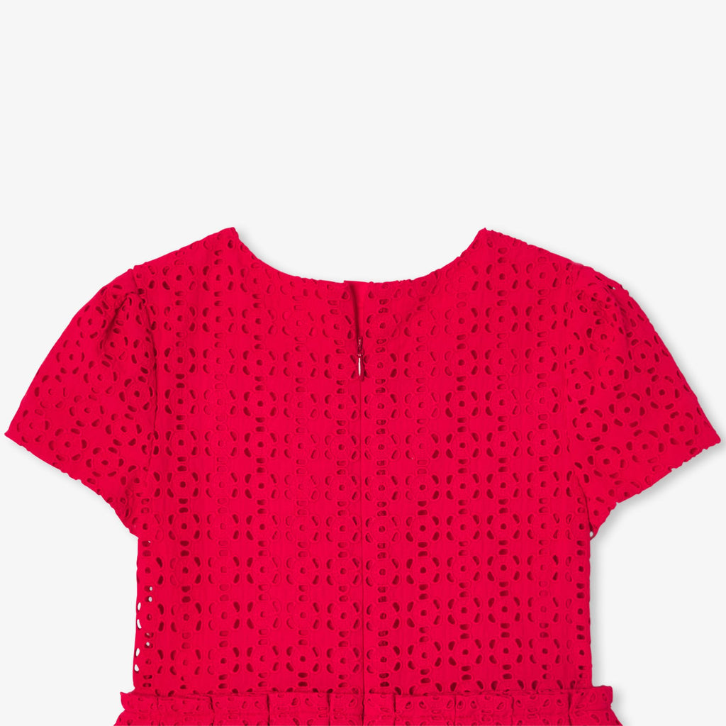 Dress With Broderie Anglaise Girl - Rosso Jacadi