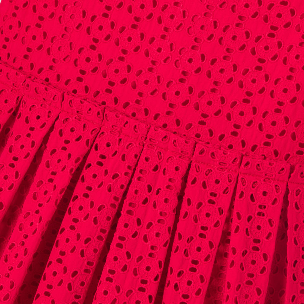 Dress With Broderie Anglaise Girl - Rosso Jacadi