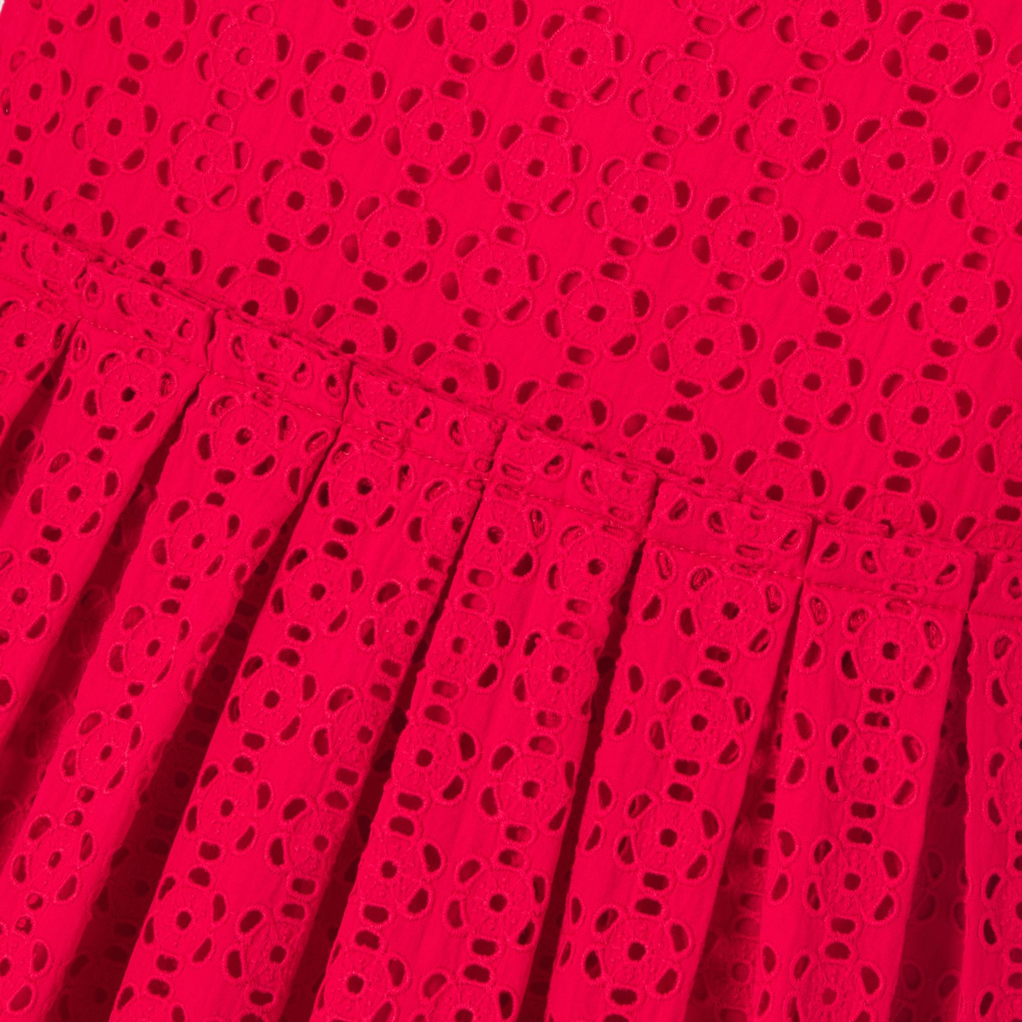 Dress With Broderie Anglaise Girl - Rosso Jacadi