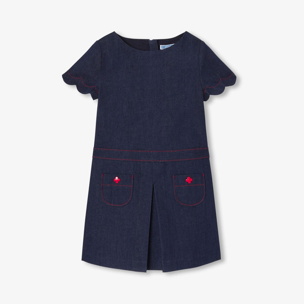JC-TG131 - Jacadi Girl's raw denim dress