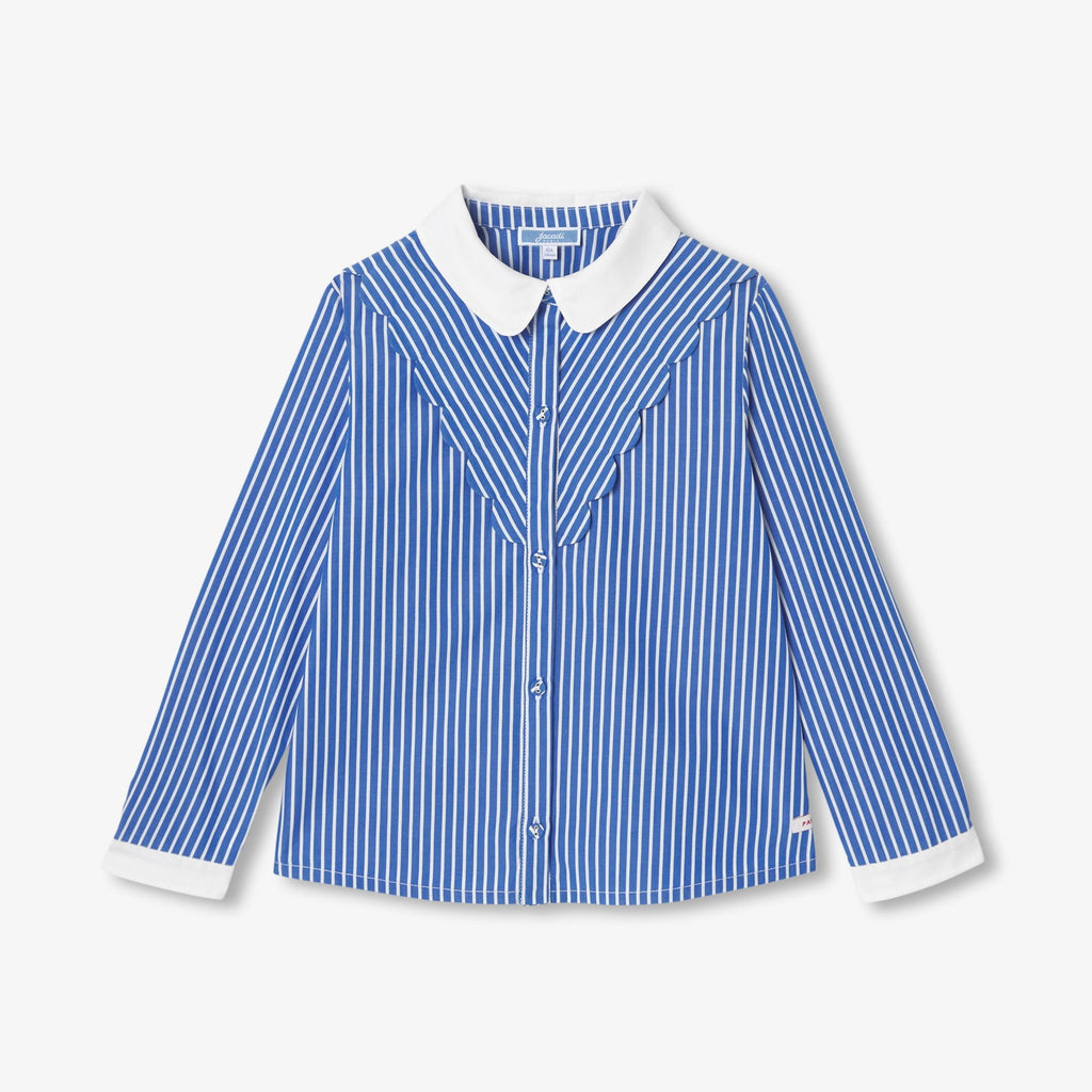Shirt Striped in Popeline Girl - Blue/White