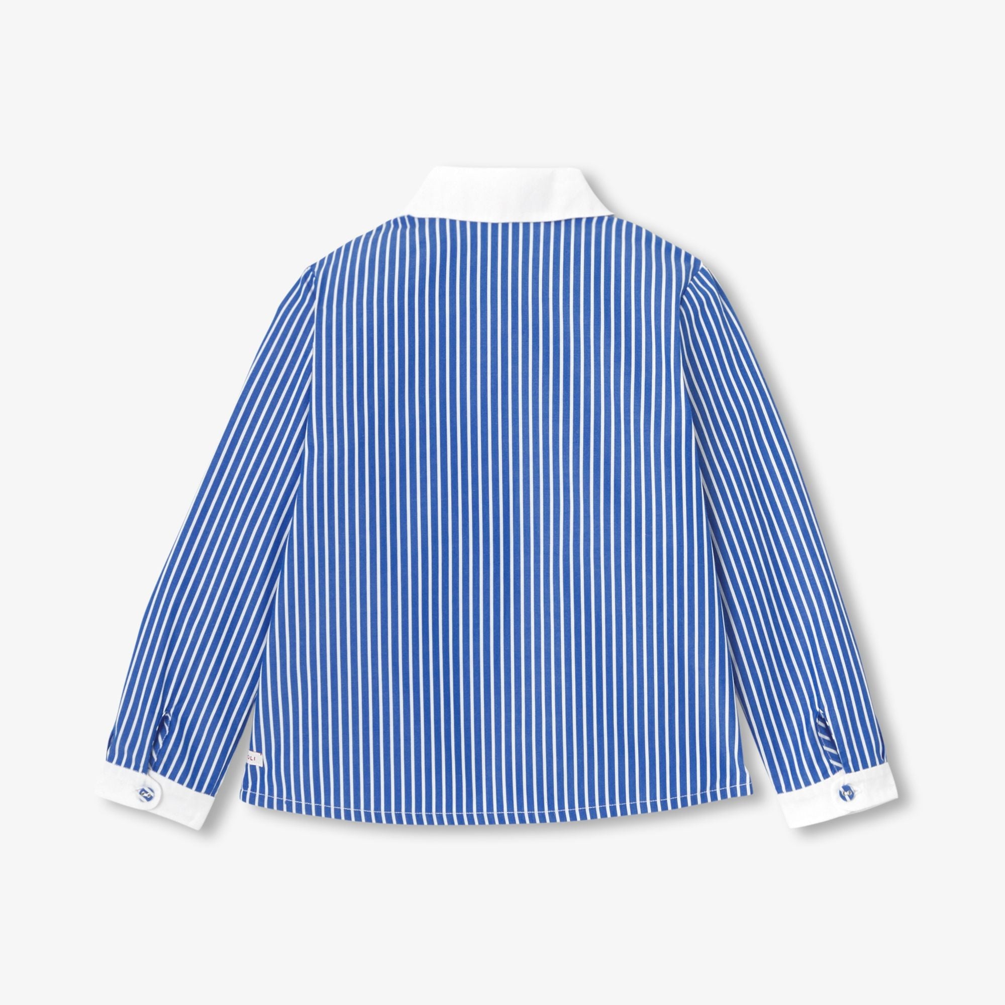 Shirt Striped in Popeline Girl - Blue/White