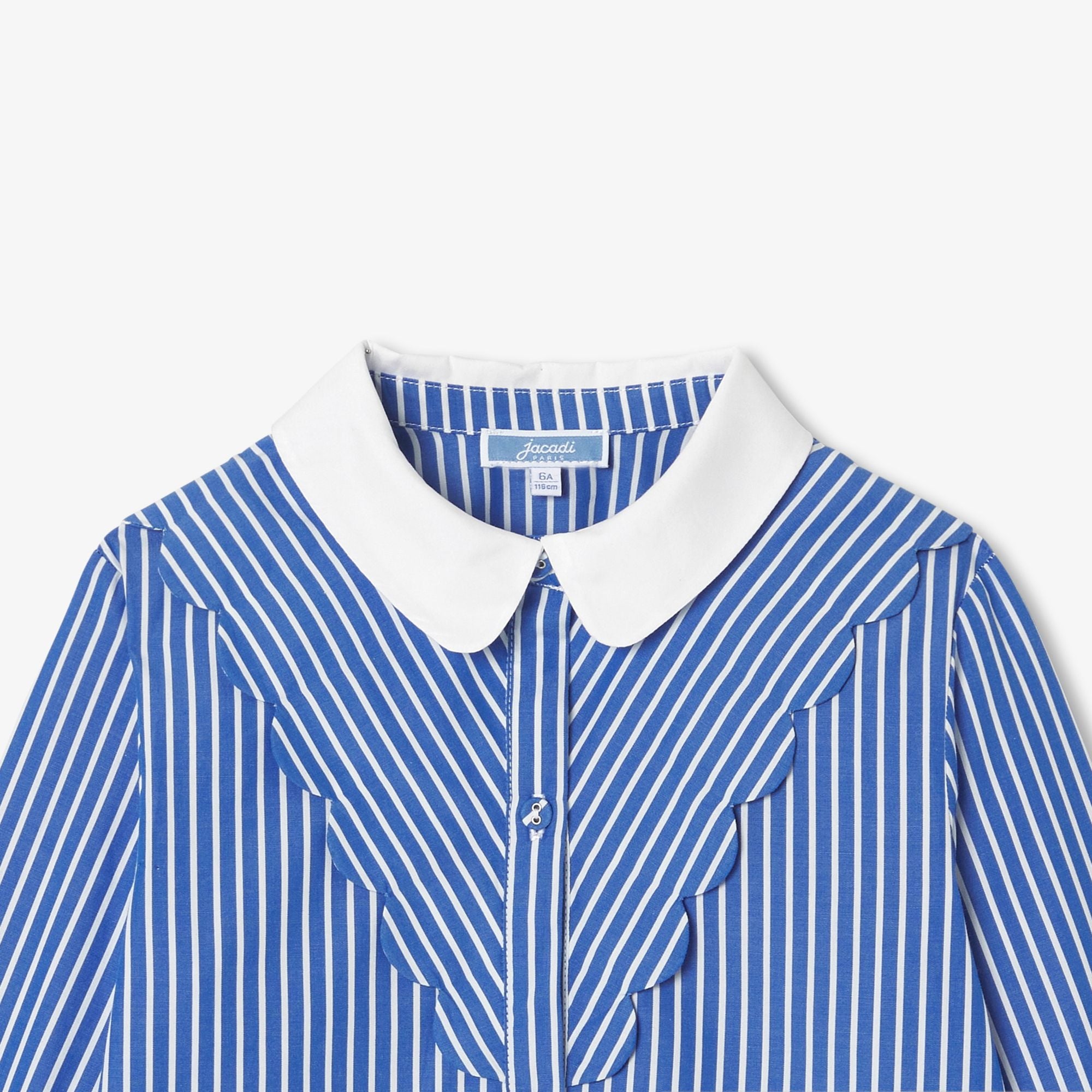 Shirt Striped in Popeline Girl - Blue/White