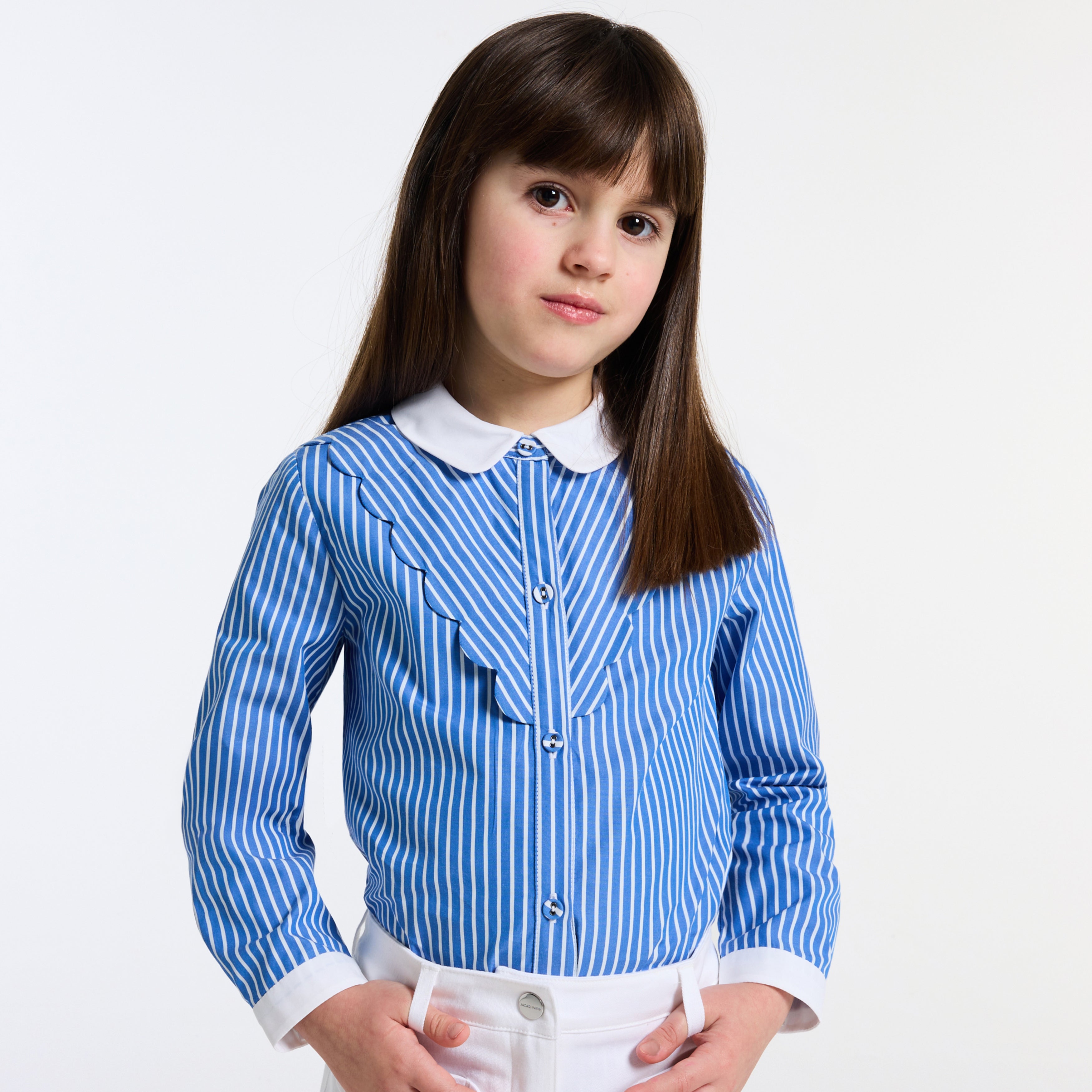 JC-TG093 - Jacadi Girl's striped poplin shirt