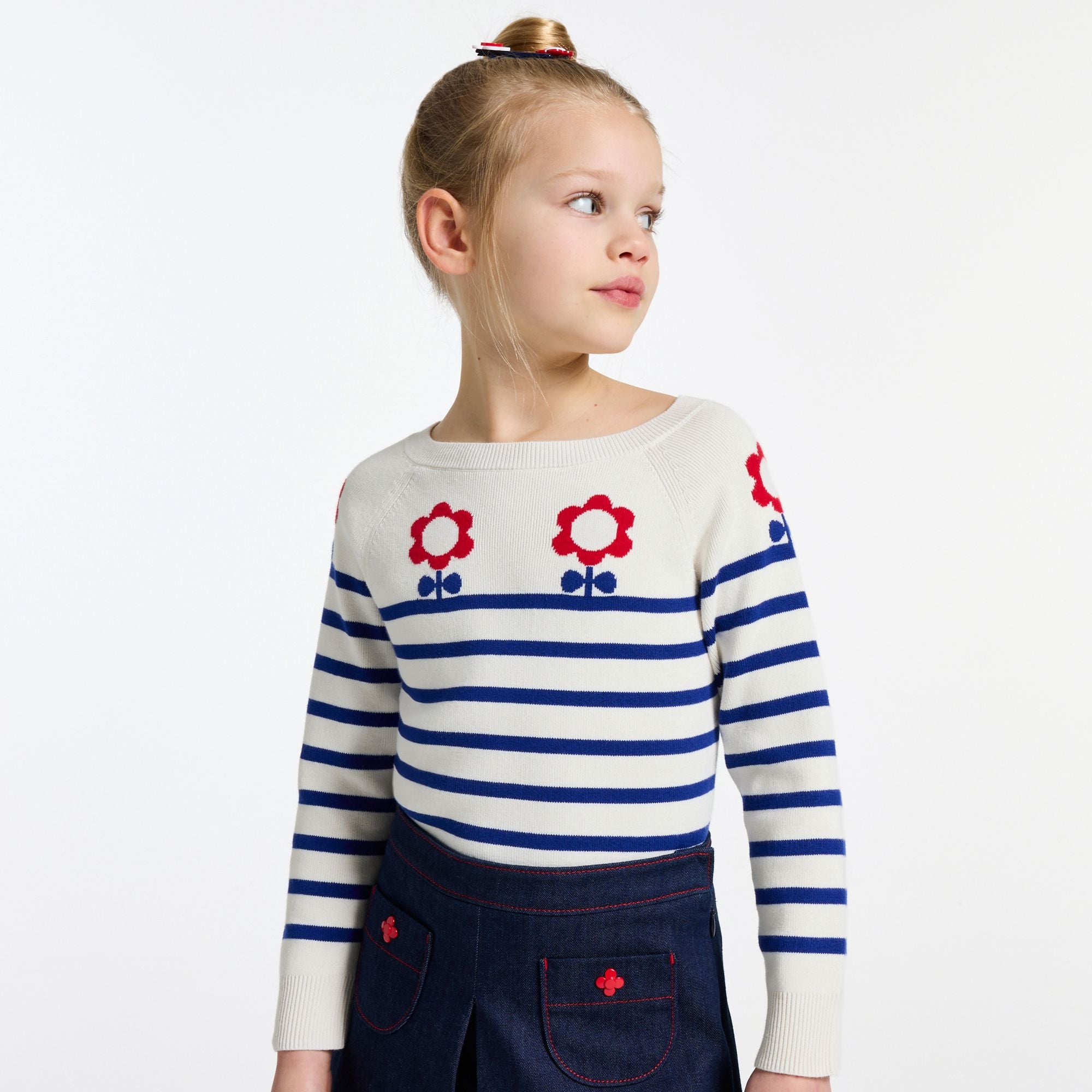 Girls' jersey knit sailor sweater