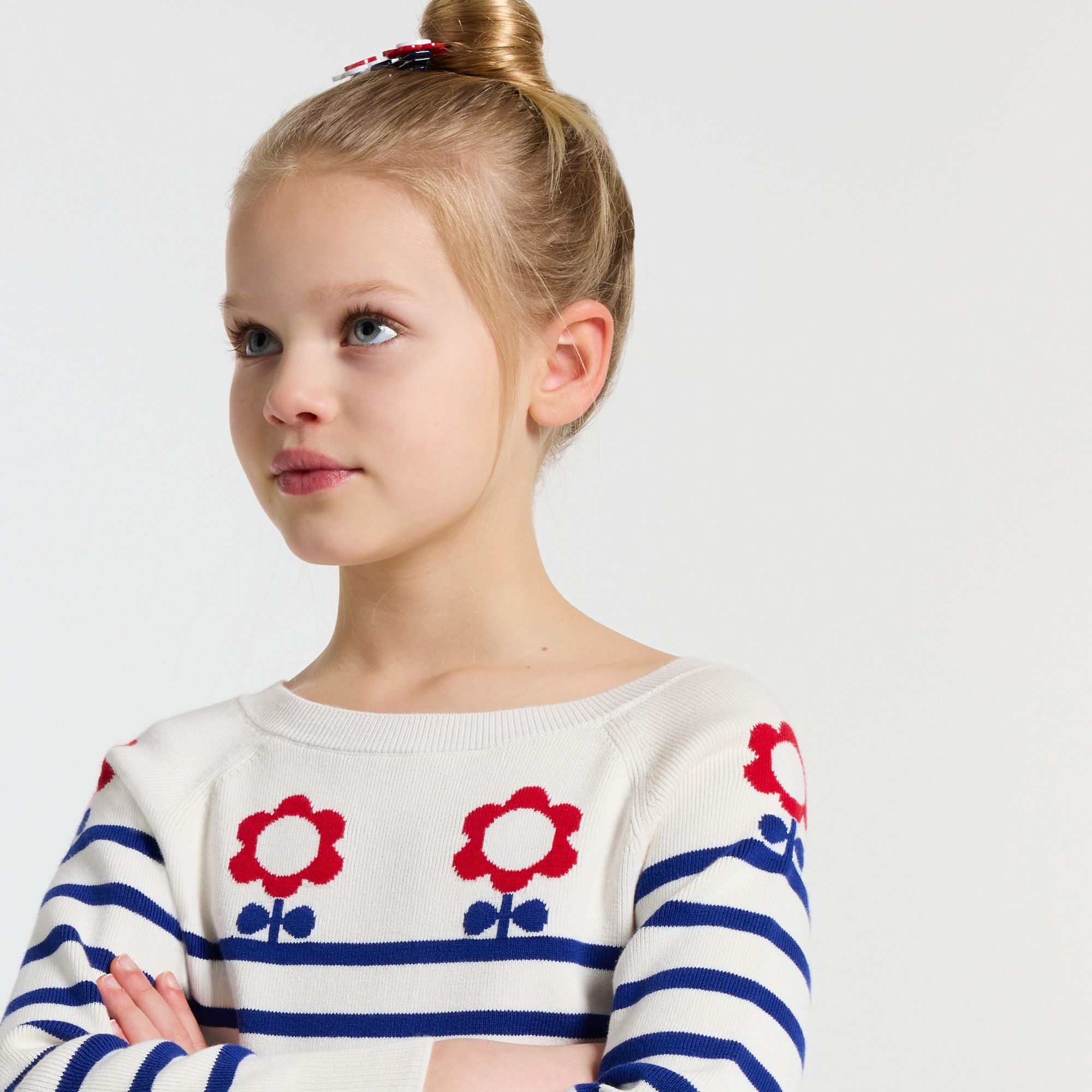 Girls' jersey knit sailor sweater