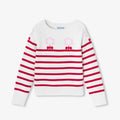 JC-TG094 - Jacadi Girl's sailor-style jersey knit sweater (Red)