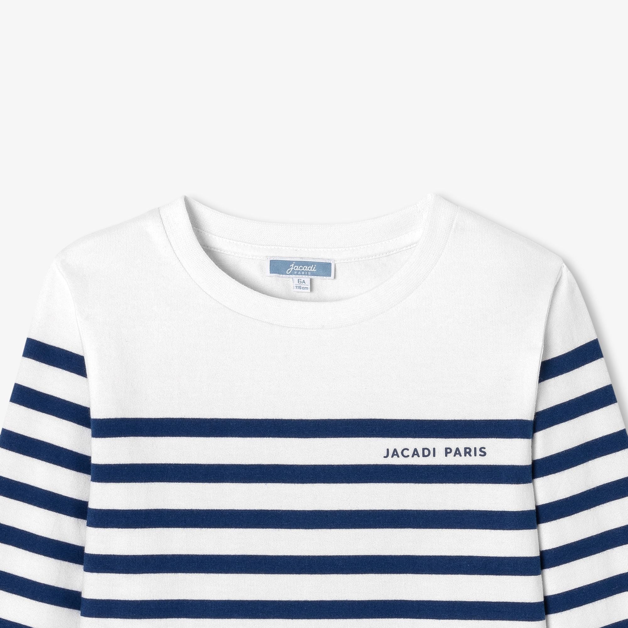 Boy cotton jersey sailor-style T-shirt - White/Light Blue