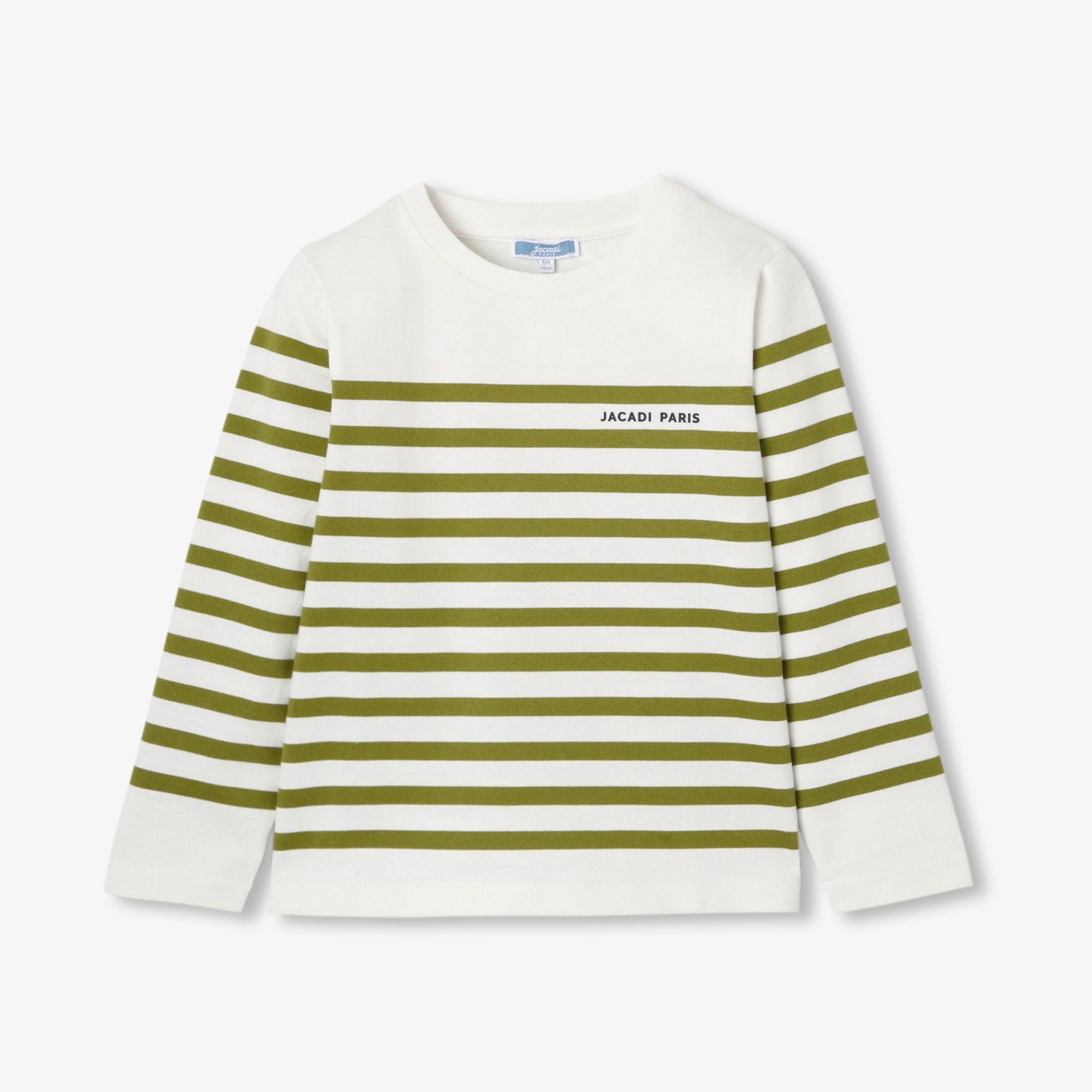 Boy cotton jersey sailor-style T-shirt - White/Green