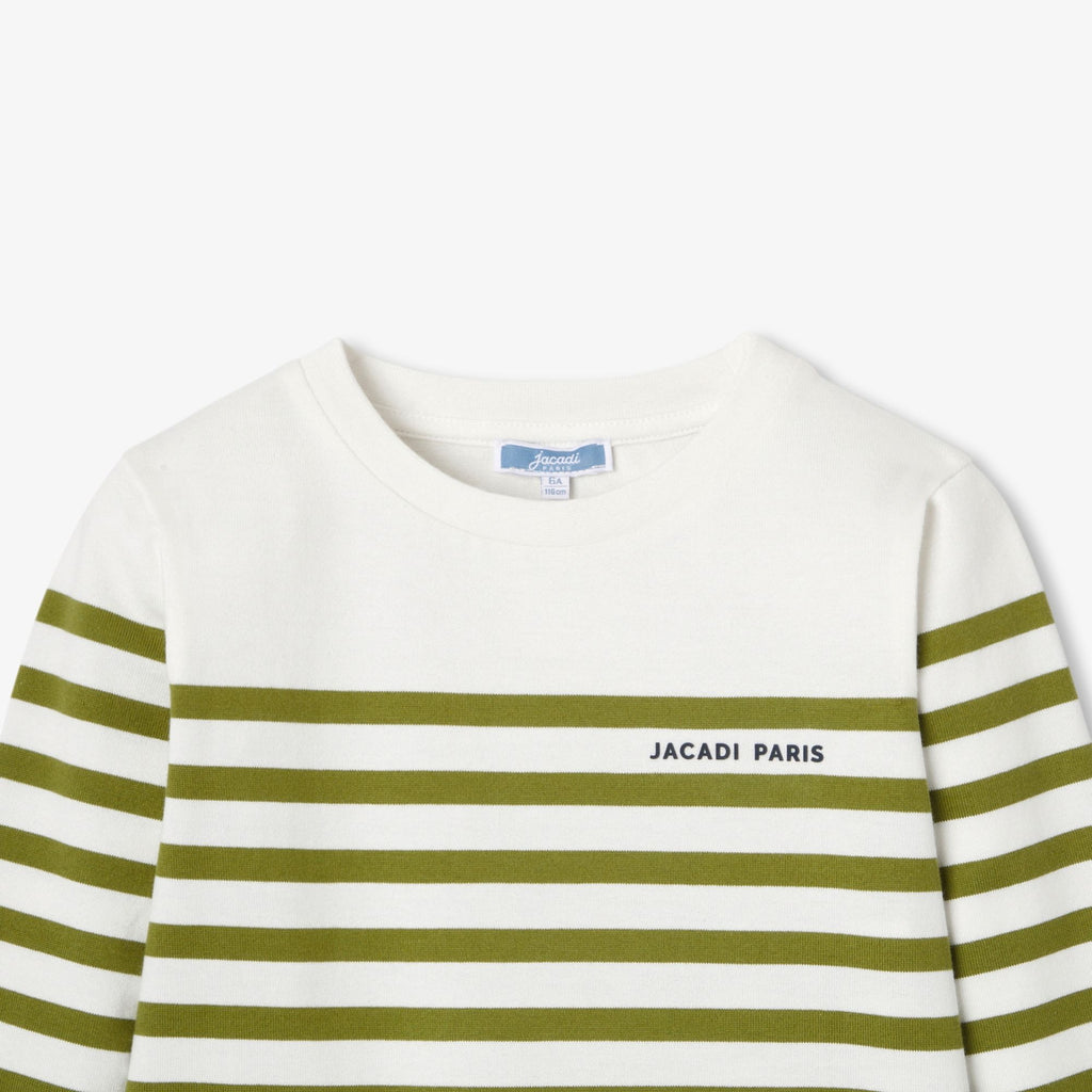 Boy cotton jersey sailor-style T-shirt - White/Green