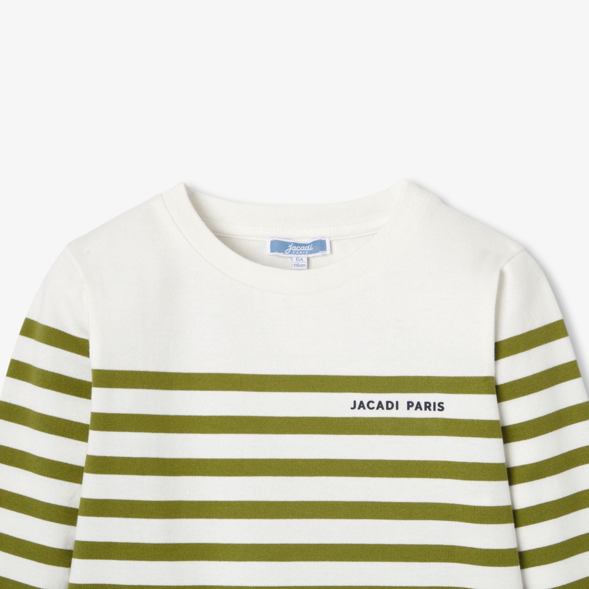 Boy cotton jersey sailor-style T-shirt - White/Green