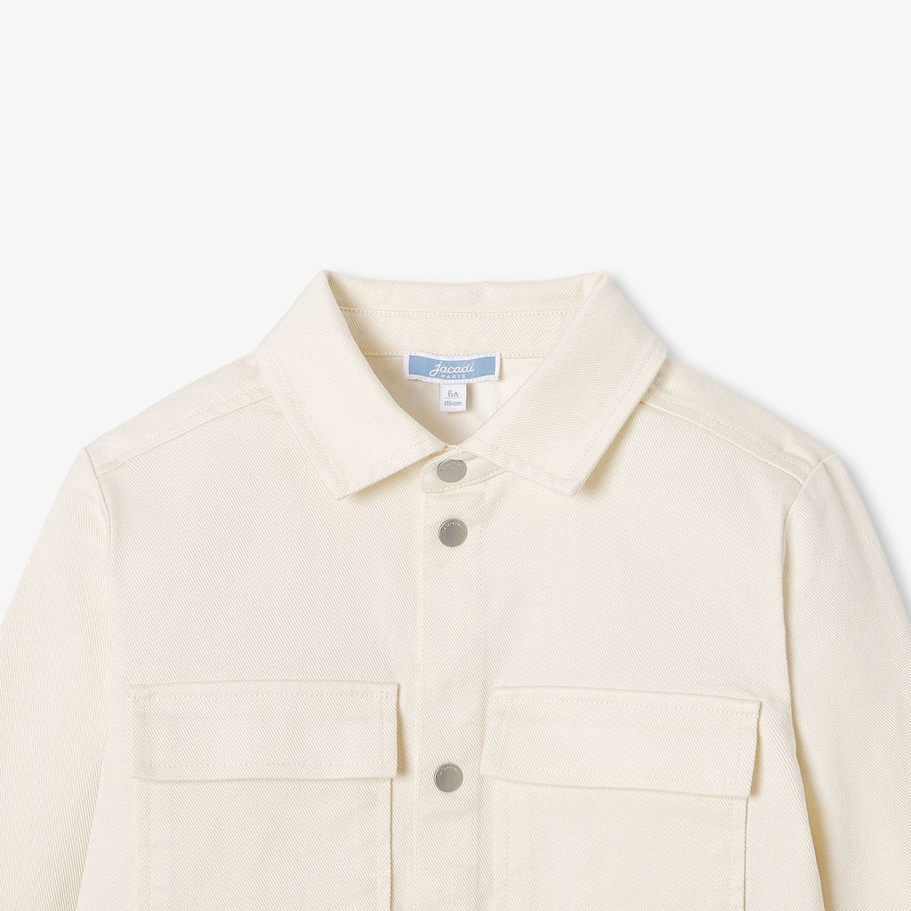 Shirt Overshirt in Sargia Di Cotton Boy - Ecru