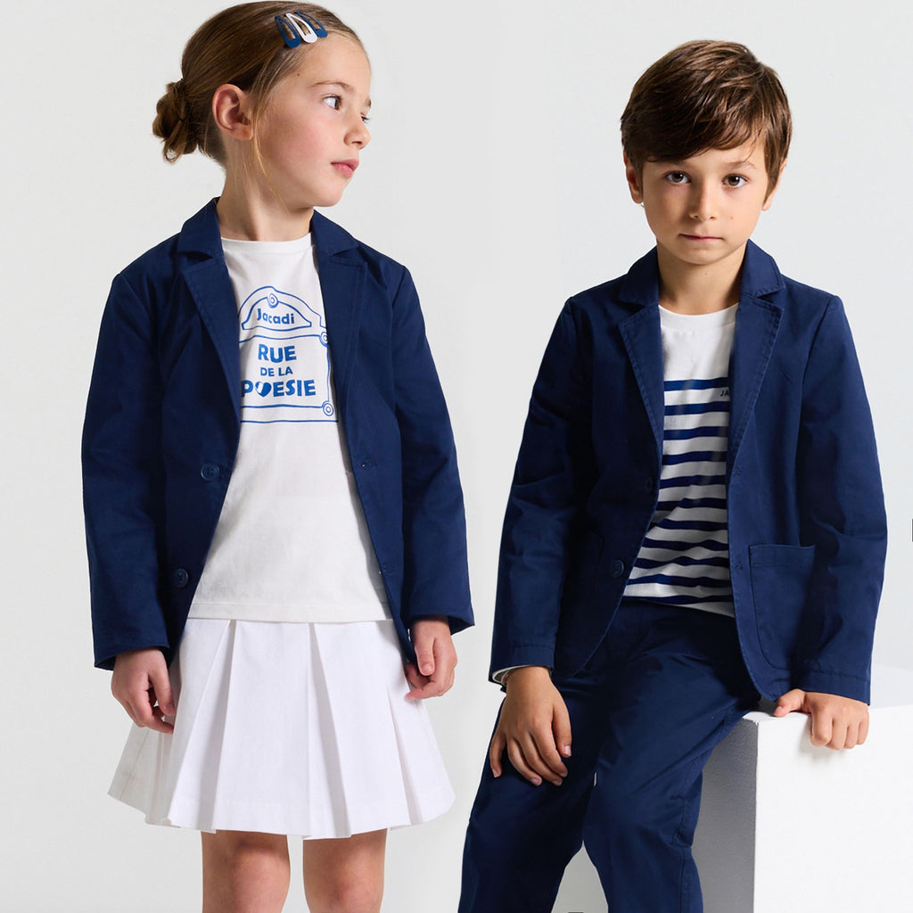 Jacket in Twill Leggero Boy - Blu Cobalto