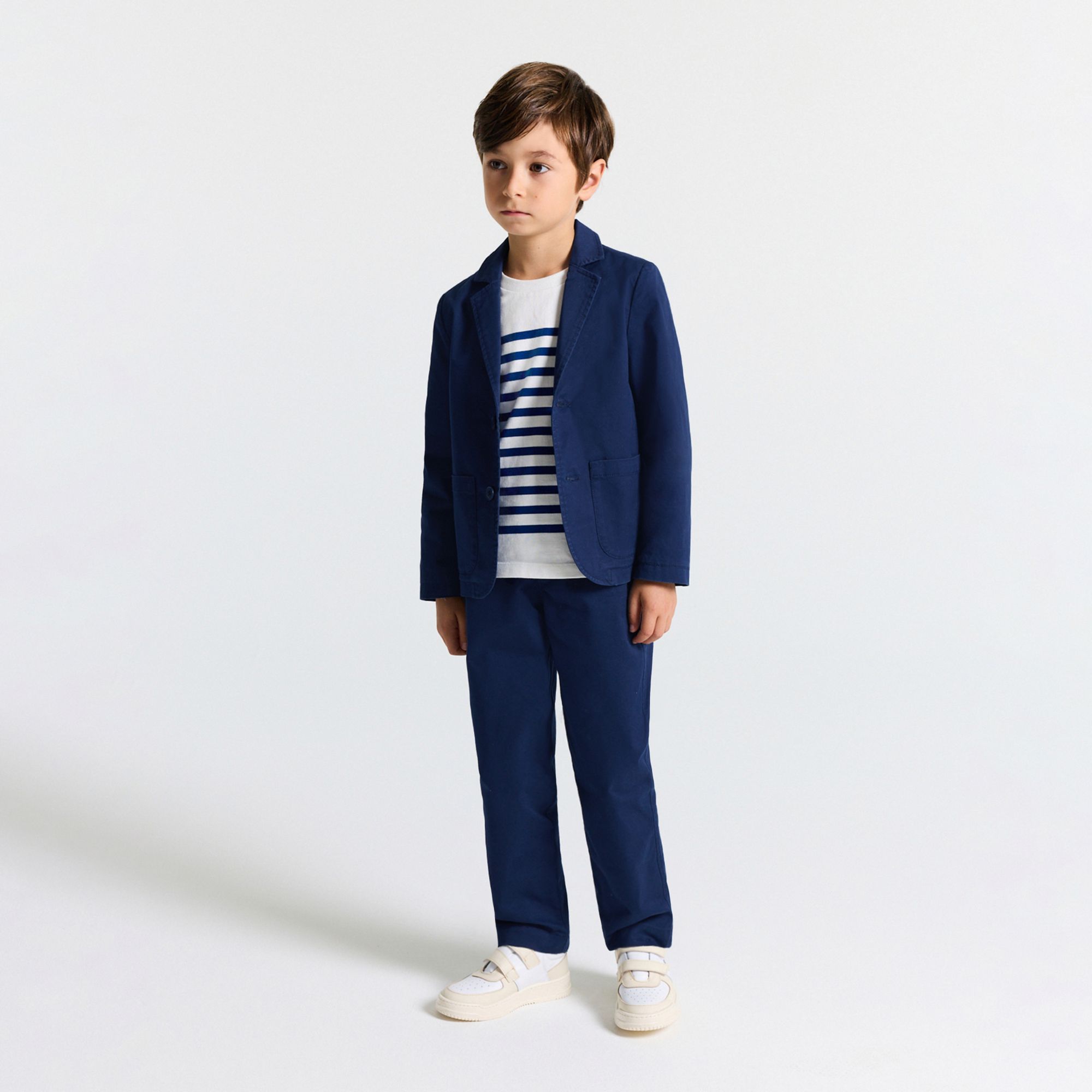 Jacket in Twill Leggero Boy - Blu Cobalto