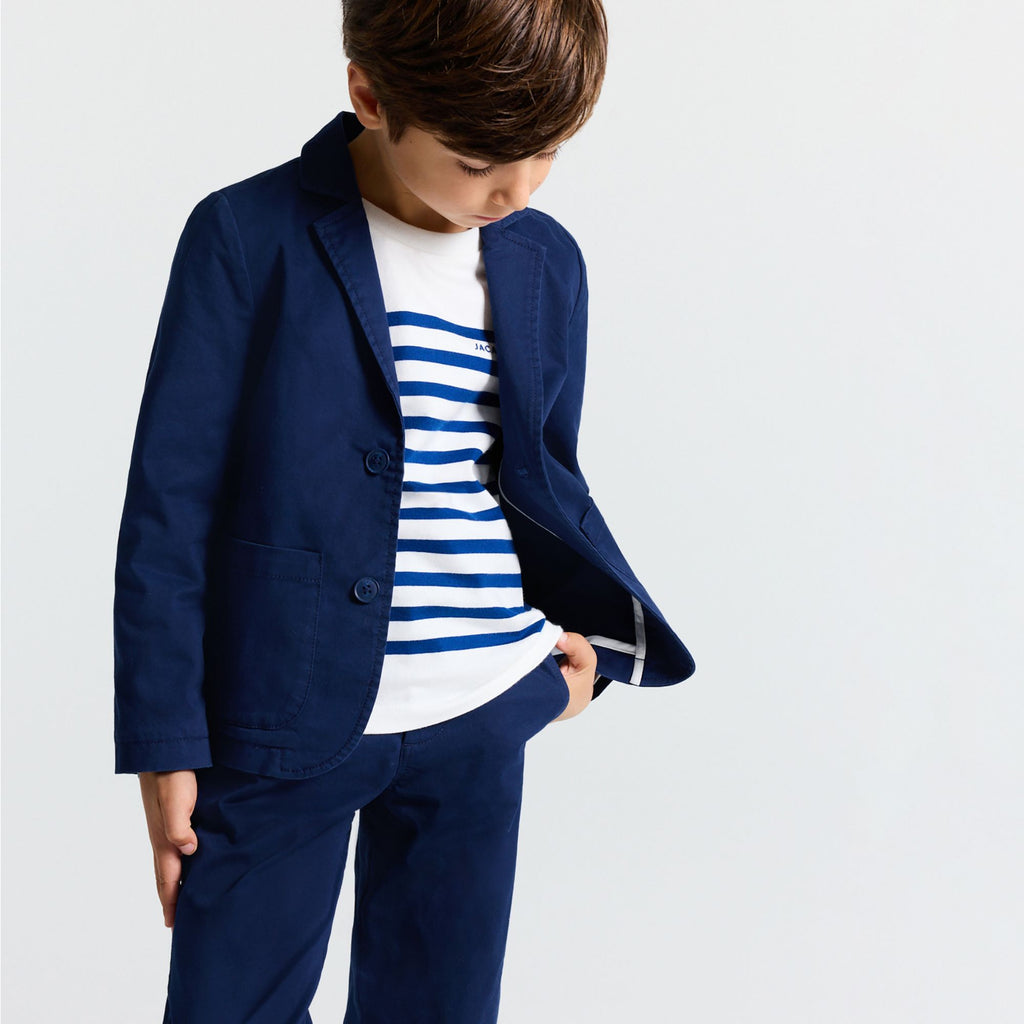 Jacket in Twill Leggero Boy - Blu Cobalto