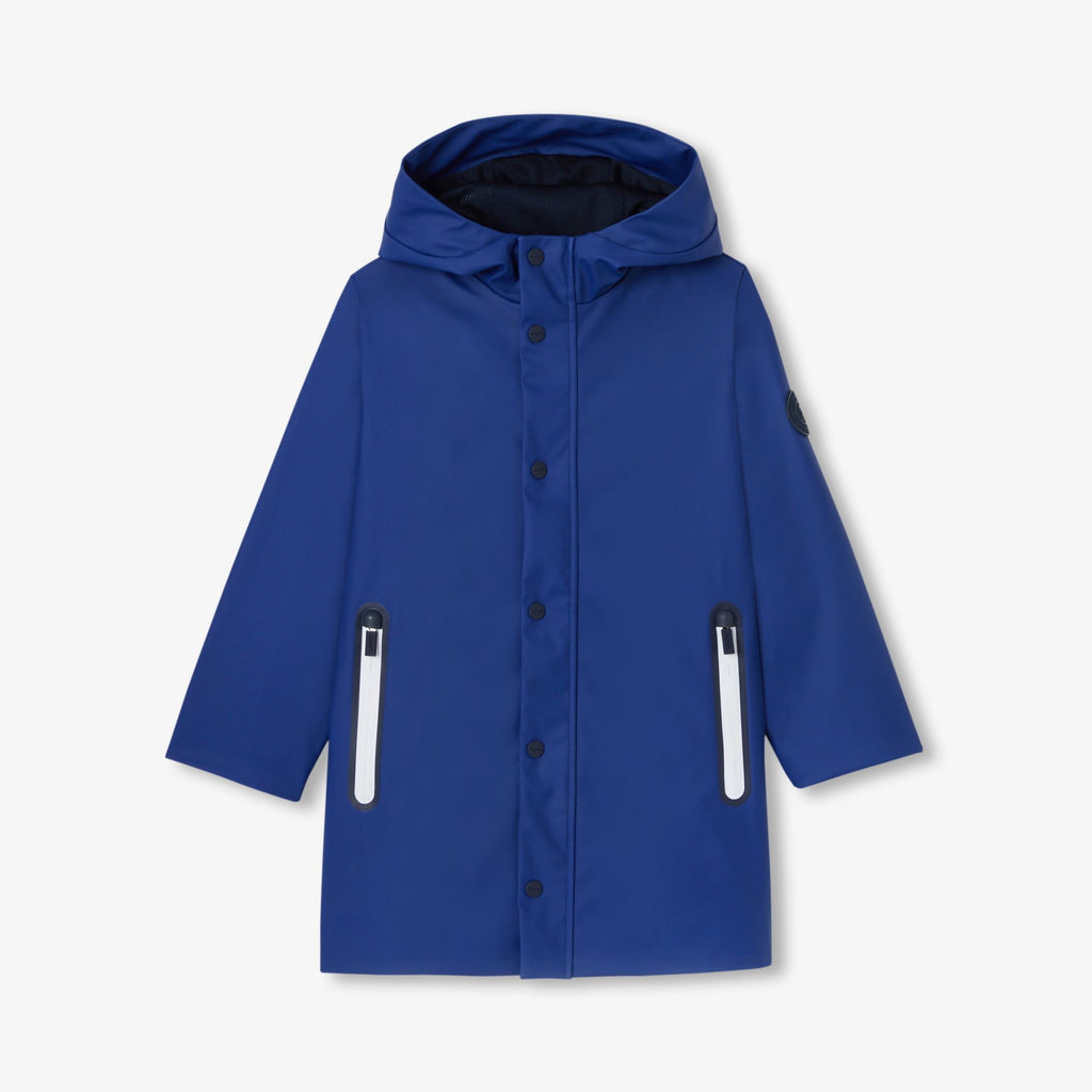 Parka Idrorepellente Effetto Cerato Boy - Blu Cobalto