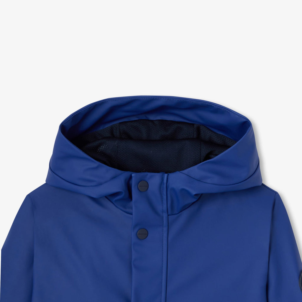 Parka Idrorepellente Effetto Cerato Boy - Blu Cobalto
