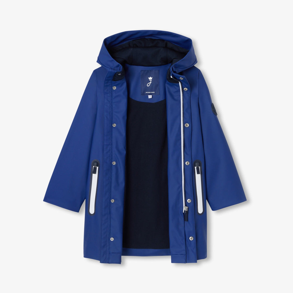 Parka Idrorepellente Effetto Cerato Boy - Blu Cobalto