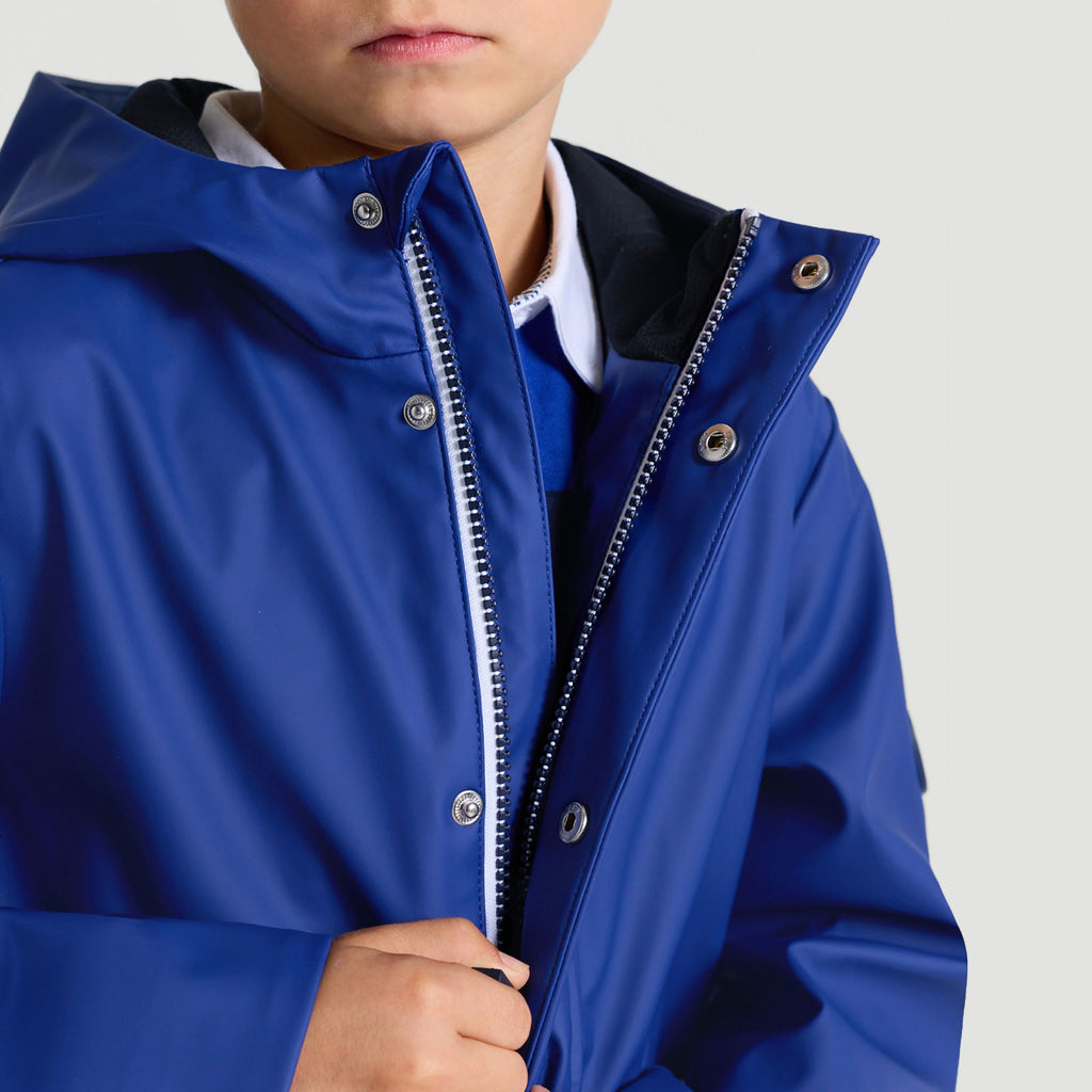 Parka Idrorepellente Effetto Cerato Boy - Blu Cobalto