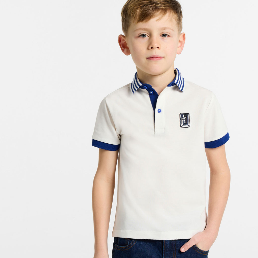 JC-TB056 - Jacadi Boys' short-sleeved polo shirt - Soft White Jacadi