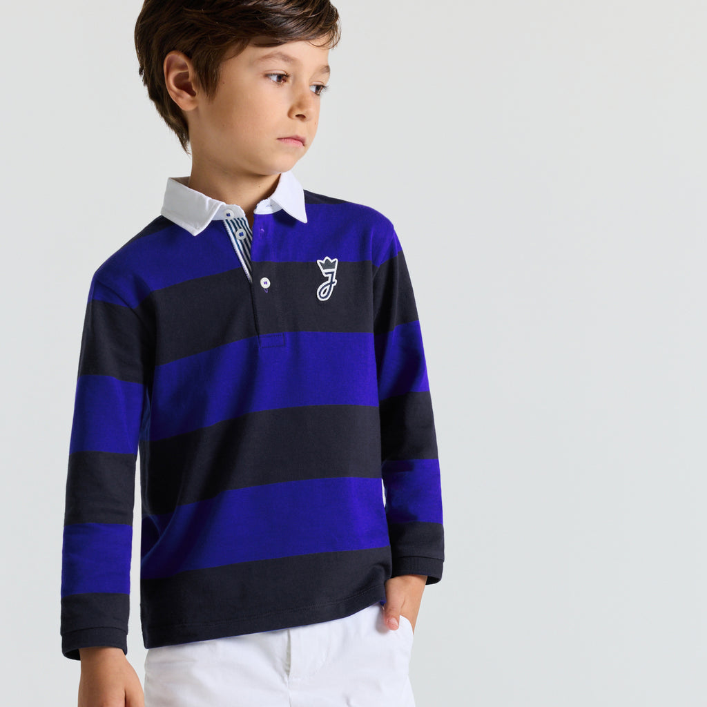 JC-TB030 - Jacadi Boy's long-sleeved rugby polo shirt