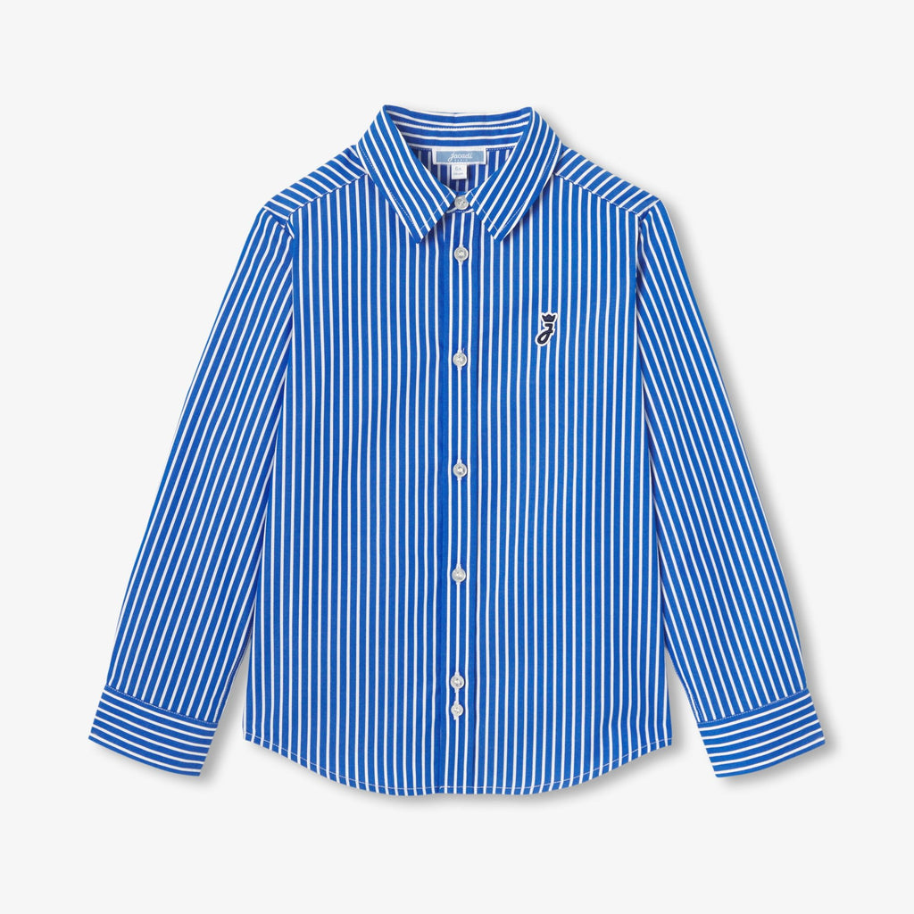 JC-TB052 - Jacadi Boys' Striped Poplin Shirt - Blue/White