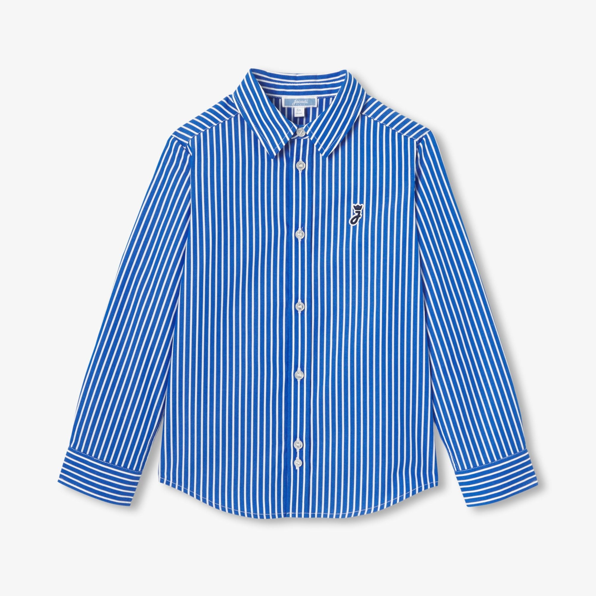 JC-TB052 - Jacadi Boys' Striped Poplin Shirt - Blue/White