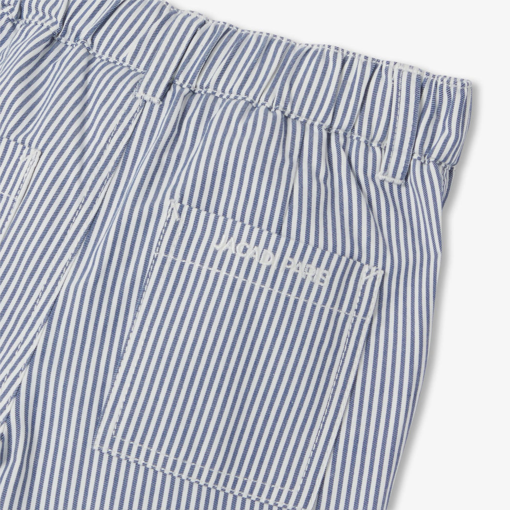 Baby boy striped twill trousers - White/Light Blue
