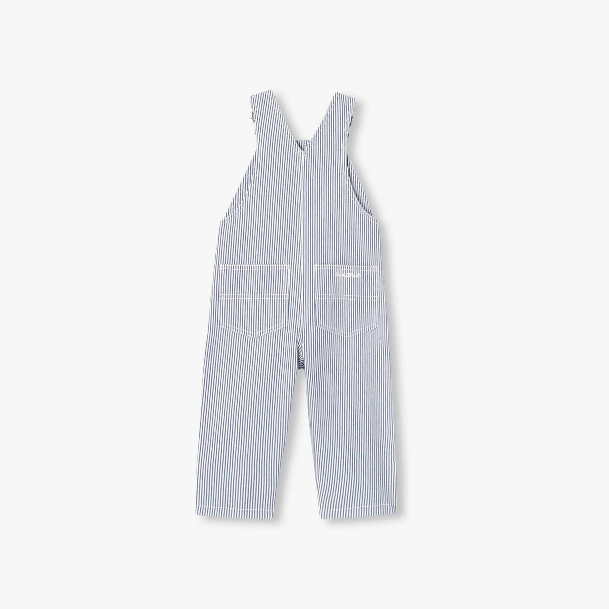 JC-NB067 - Jacadi Baby boy striped twill overalls