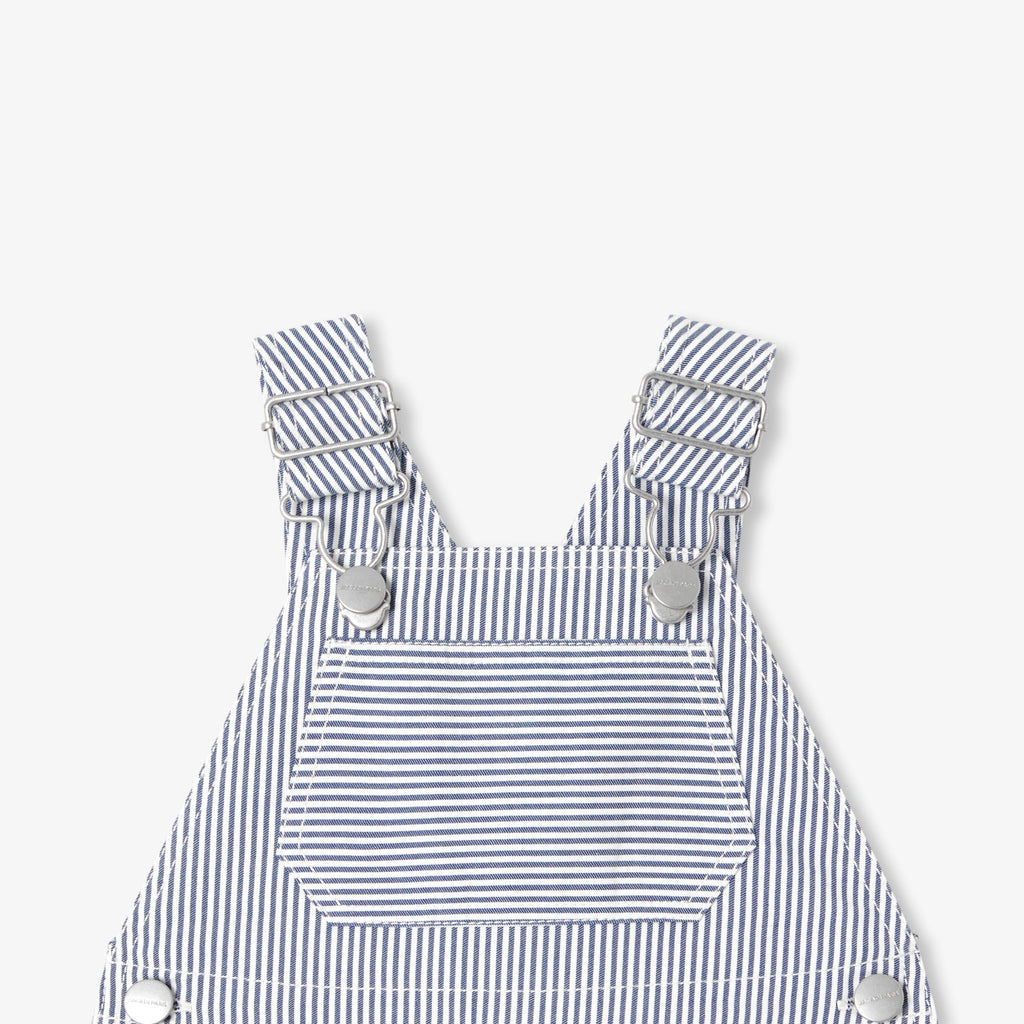 Baby boy striped twill dungarees - White/Light Blue