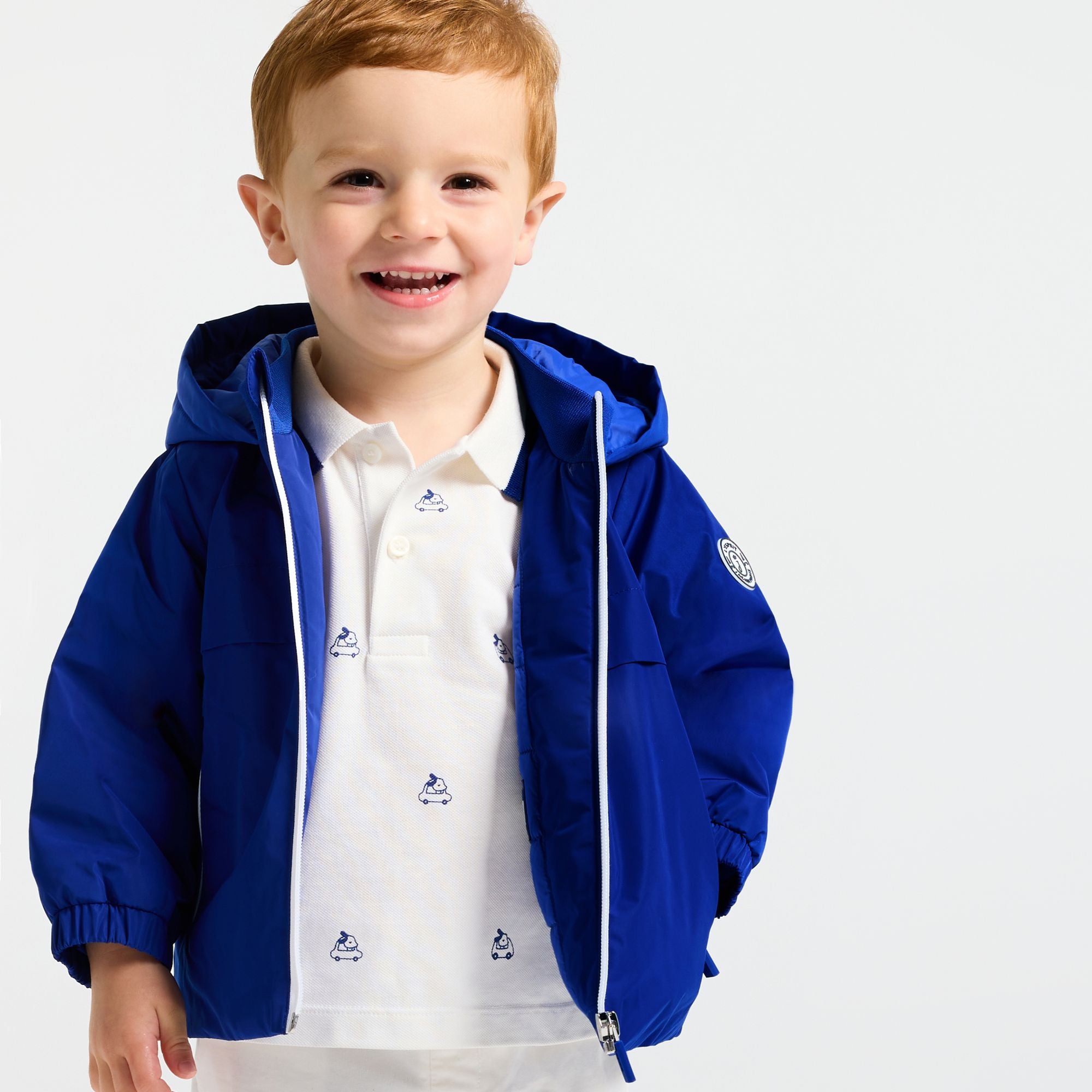 Jacket With Cappuccio Baby Boy - Blu Di Prussia