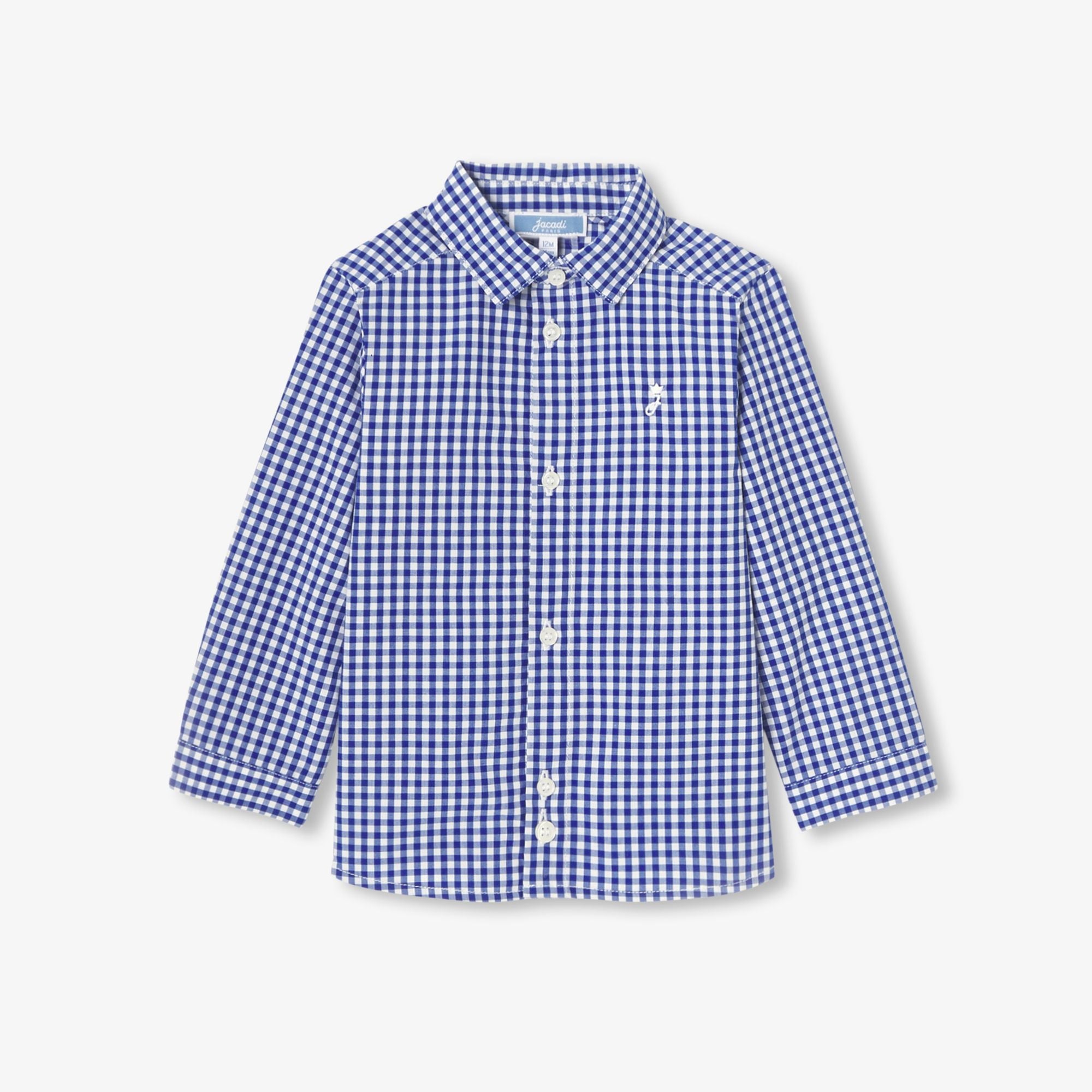 JC-NB105 - Jacadi Baby Boys' Vichy Check Shirt - White/Blue