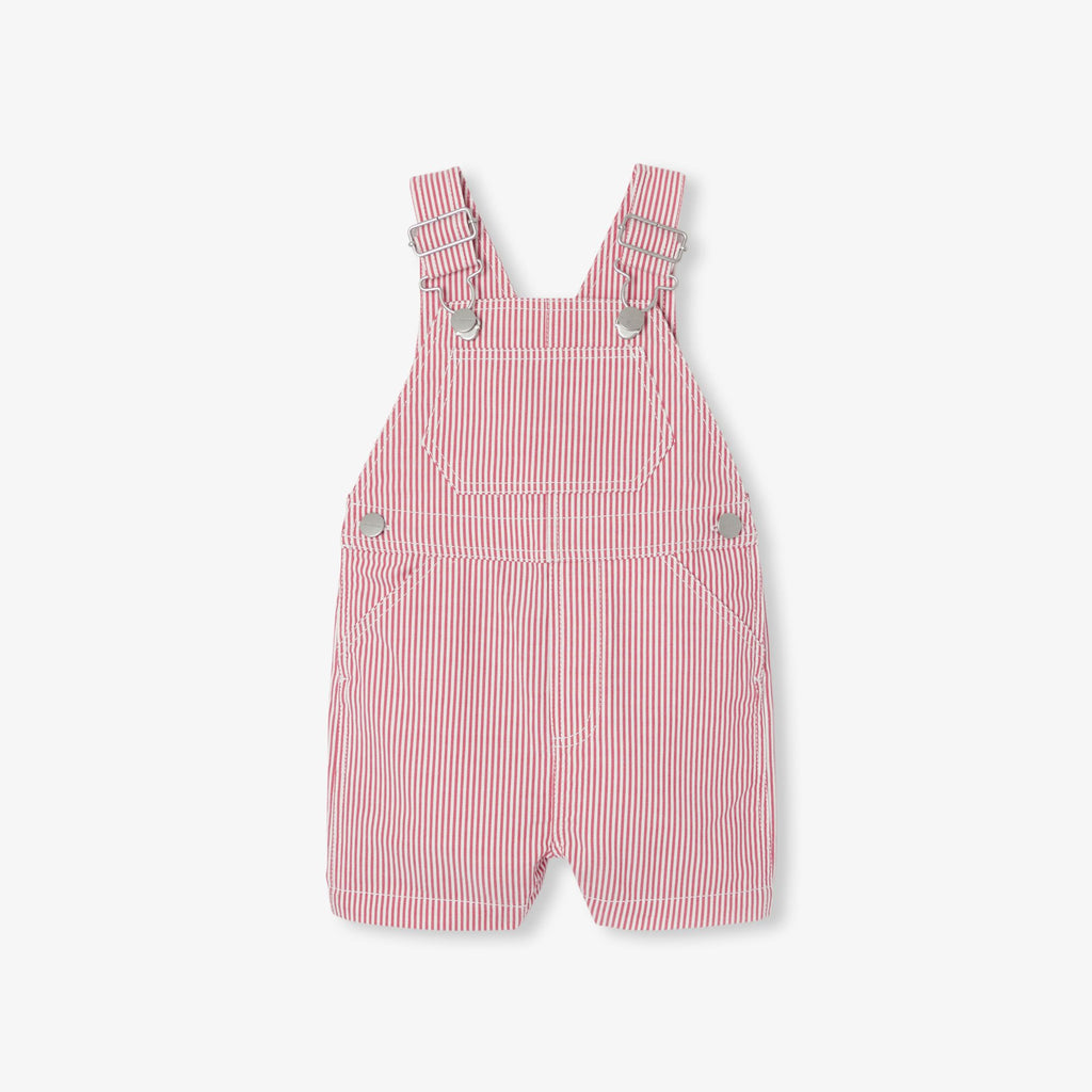 JC-NB088 - Jacadi Baby boy striped twill short overalls