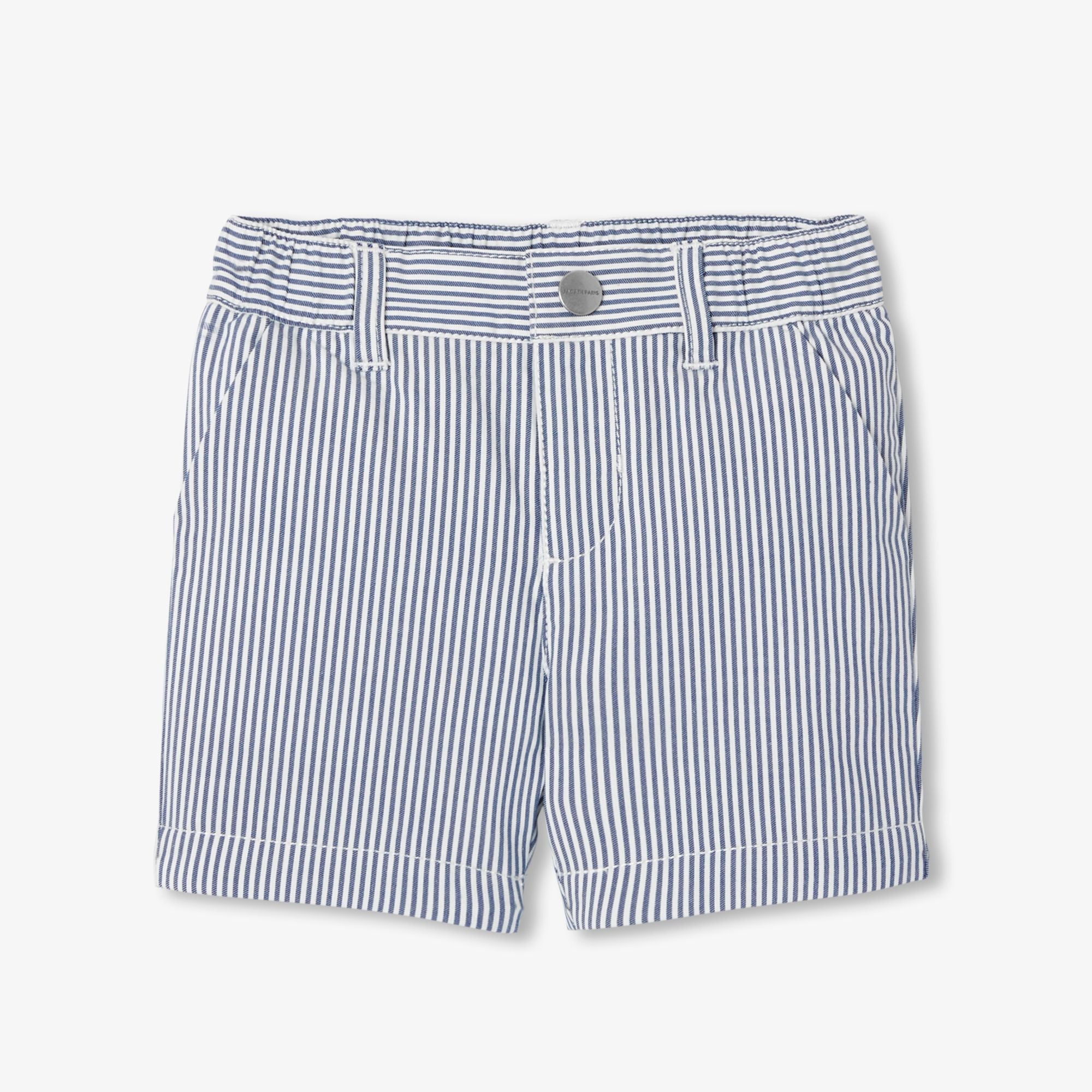 Shorts Striped in Twill Baby Boy - White/Light Blue