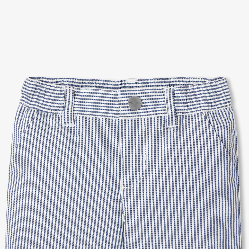 Shorts Striped in Twill Baby Boy - White/Light Blue