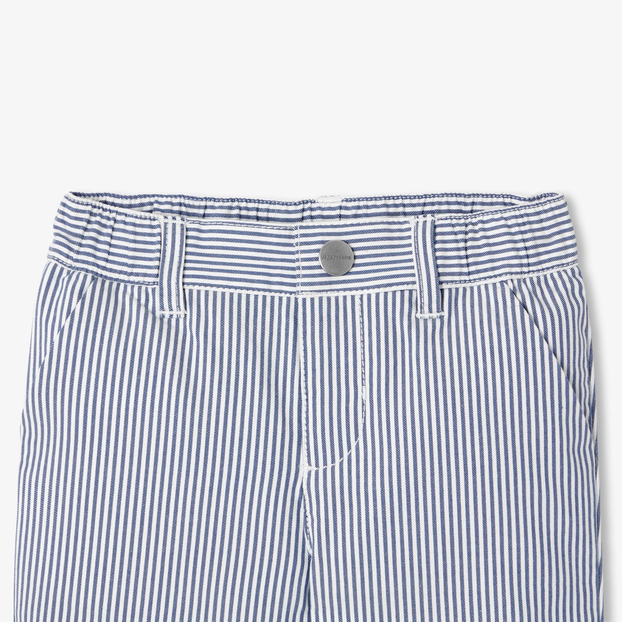 Shorts Striped in Twill Baby Boy - White/Light Blue