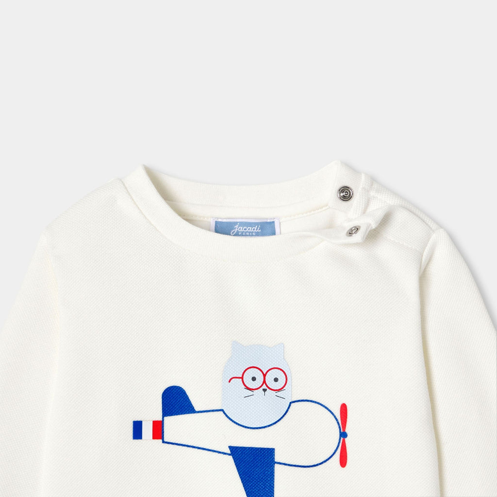 Baby boy sweatshirt top - Jacadi Sweet White