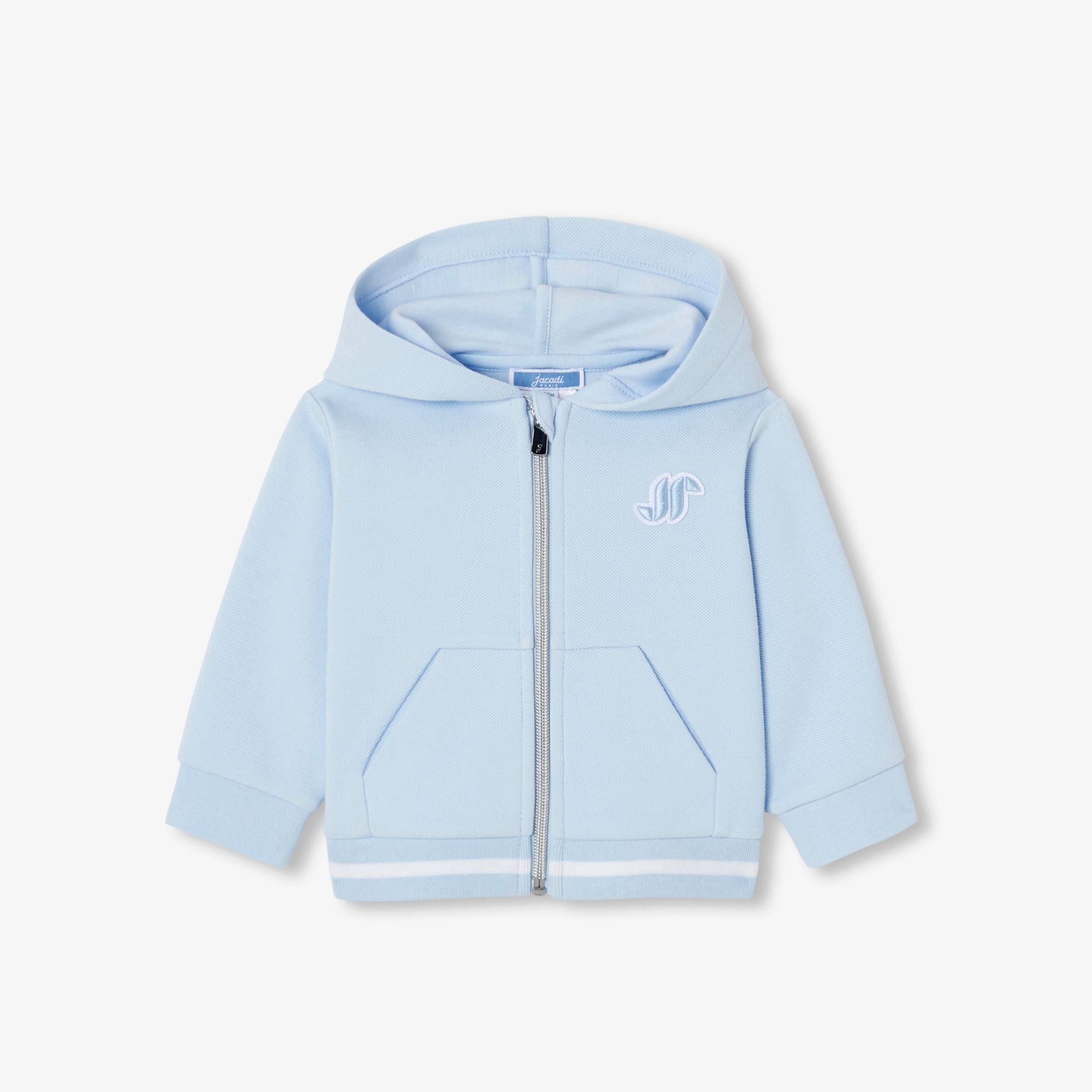Baby boy piqué zip-up sweatshirt