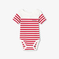 JC-NB095 - Jacadi Baby sailor bodysuit - White/Red