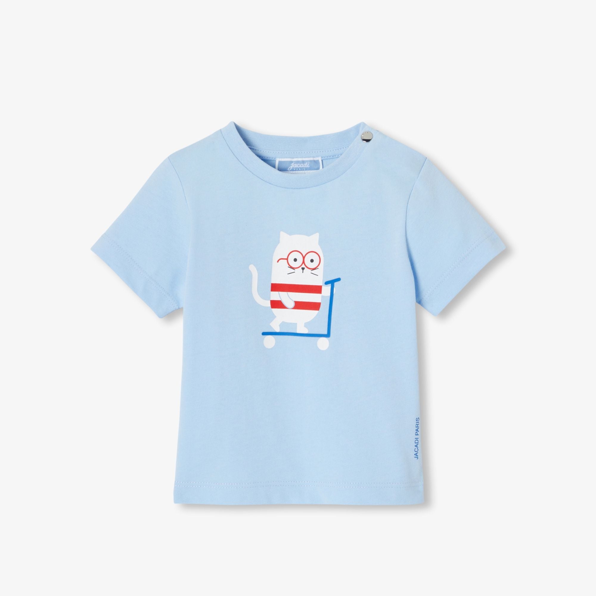 Baby boy short-sleeve cotton T-shirt - Sky Blue