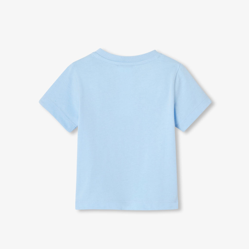 Baby boy short-sleeve cotton T-shirt - Sky Blue