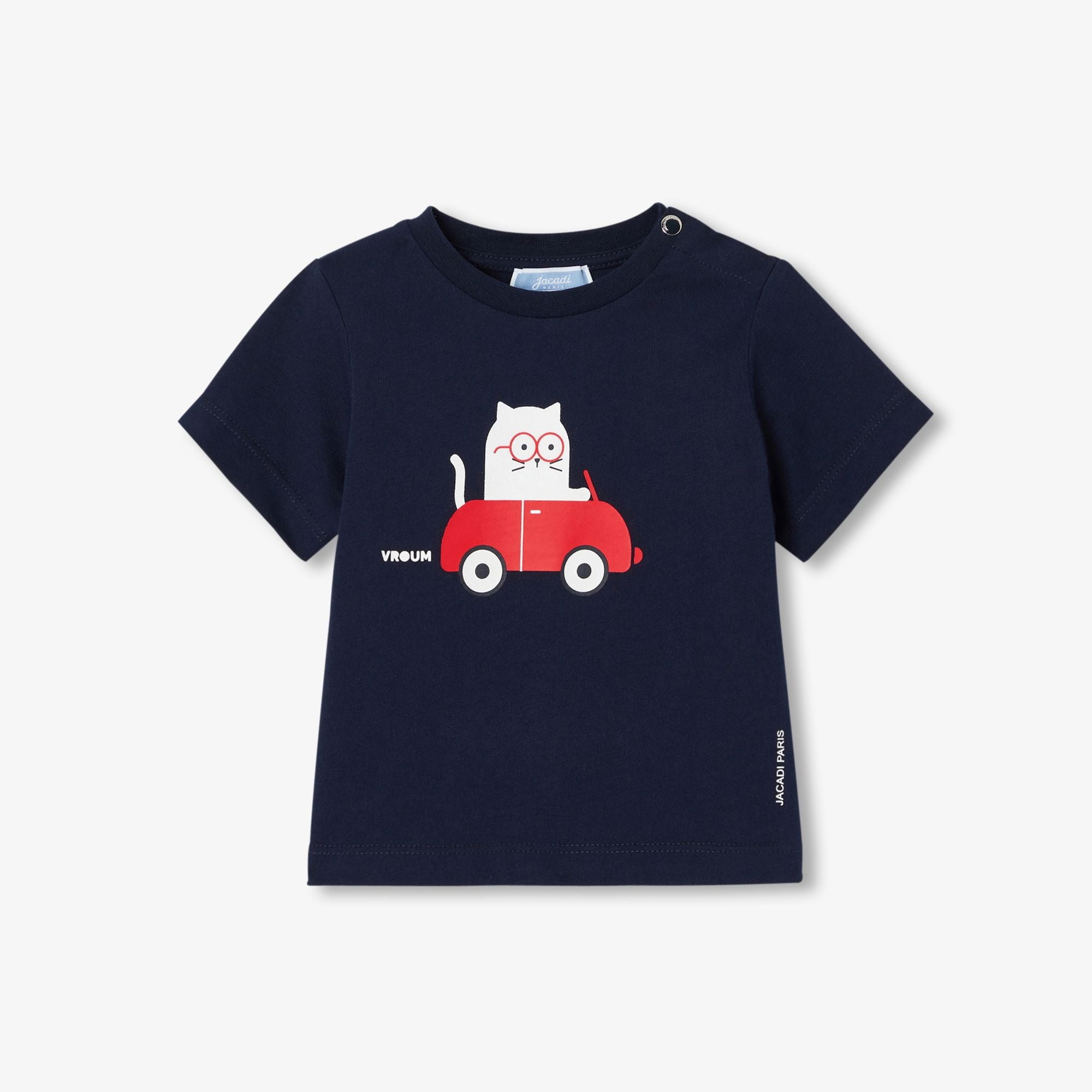 JC-NB100 - Jacadi Baby short-sleeved cotton T-shirt - Ink Blue
