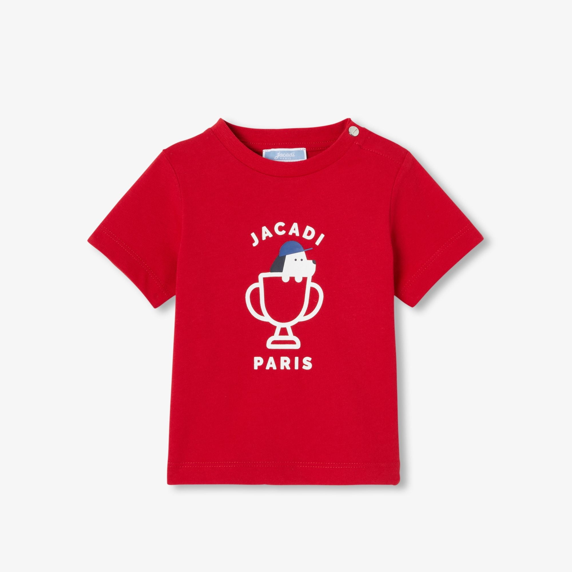 JC-NB101 - Jacadi Baby short-sleeved cotton T-shirt - Brick Red